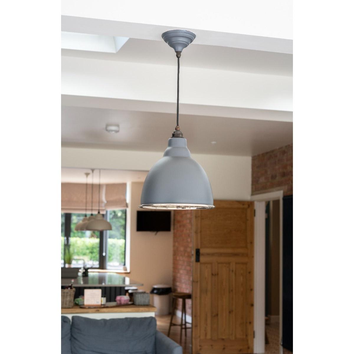 Hammered Nickel Brindley Pendant in Slate | From The Anvil-Brindley-Yester Home