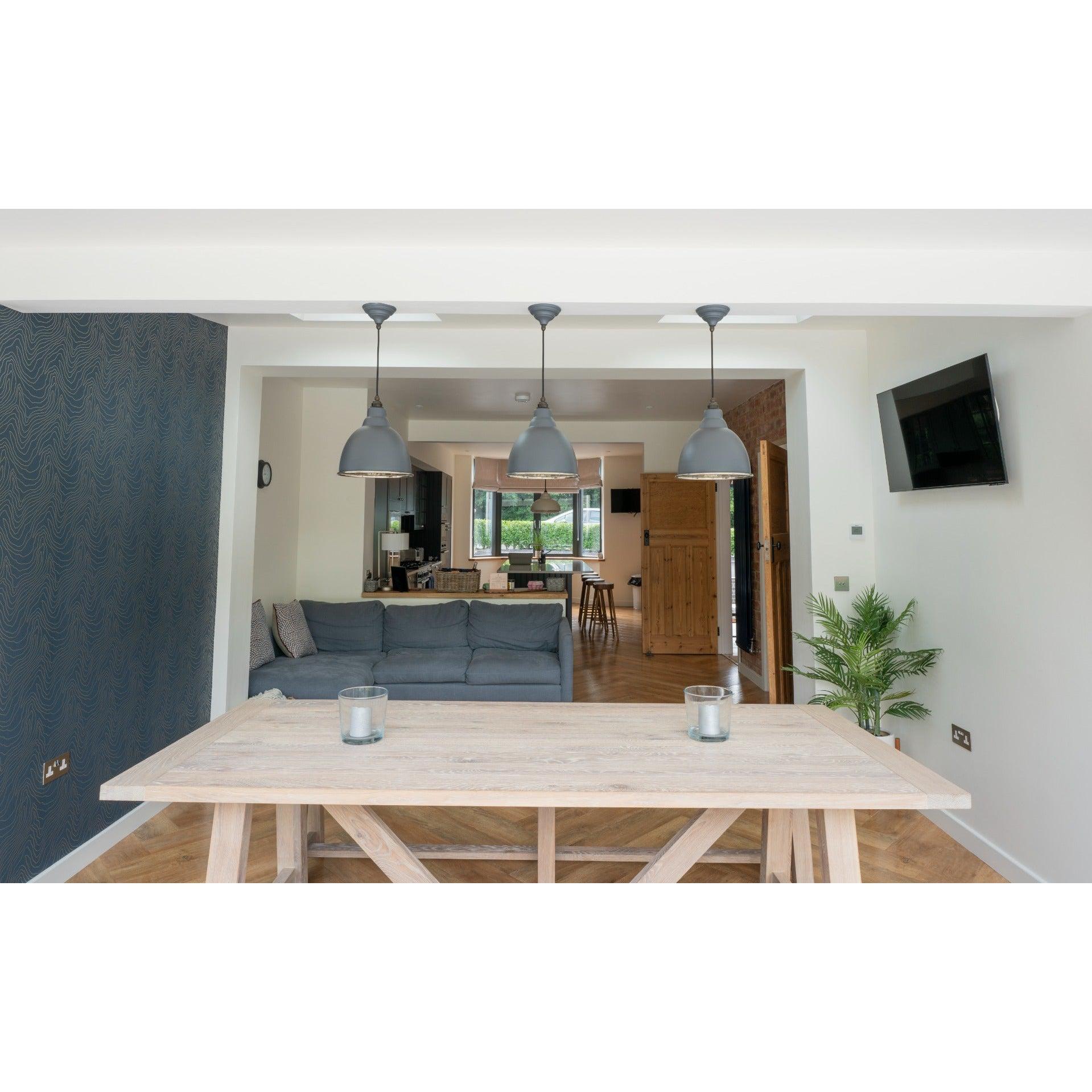 Hammered Nickel Brindley Pendant in Slate | From The Anvil-Brindley-Yester Home