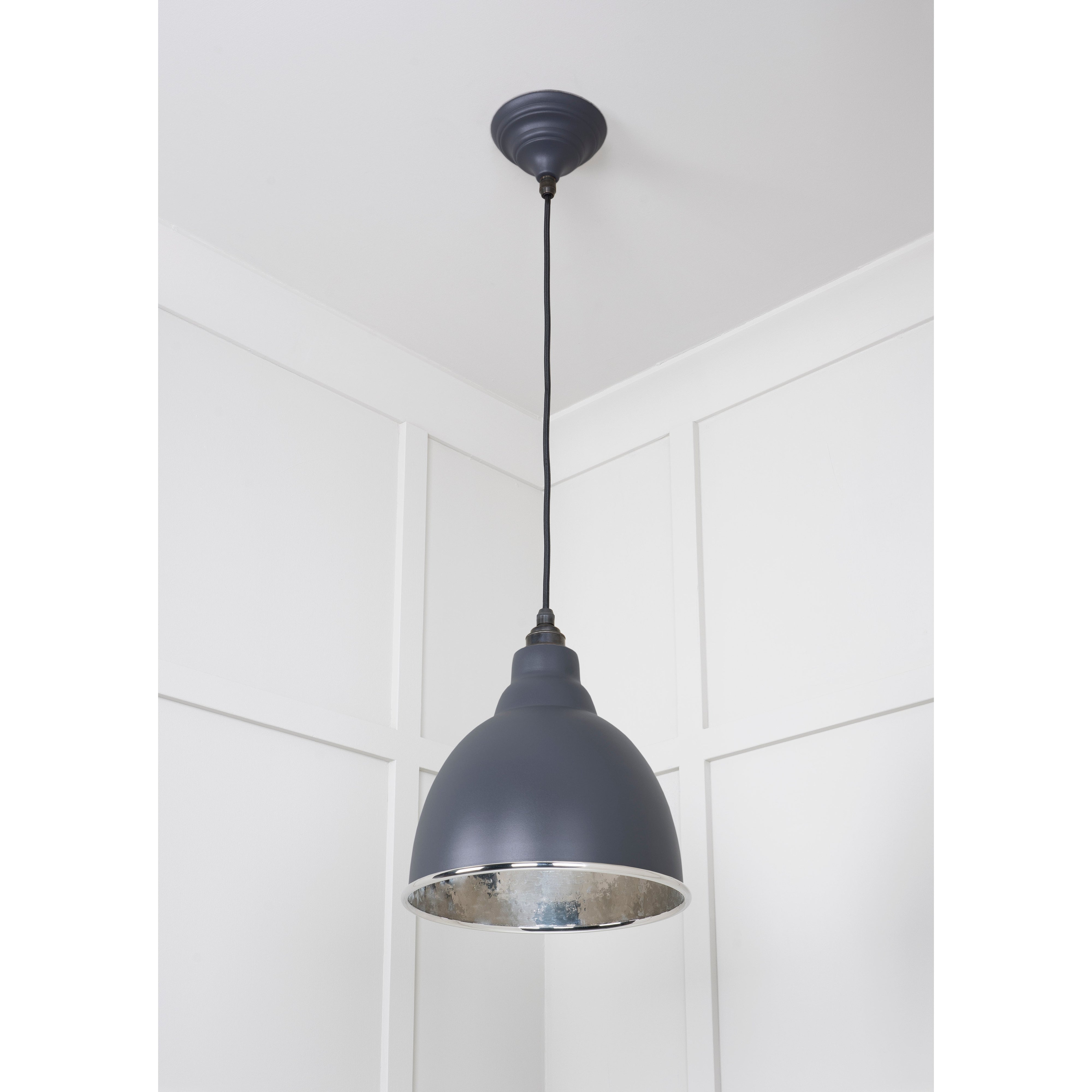 Hammered Nickel Brindley Pendant in Slate | From The Anvil-Brindley-Yester Home