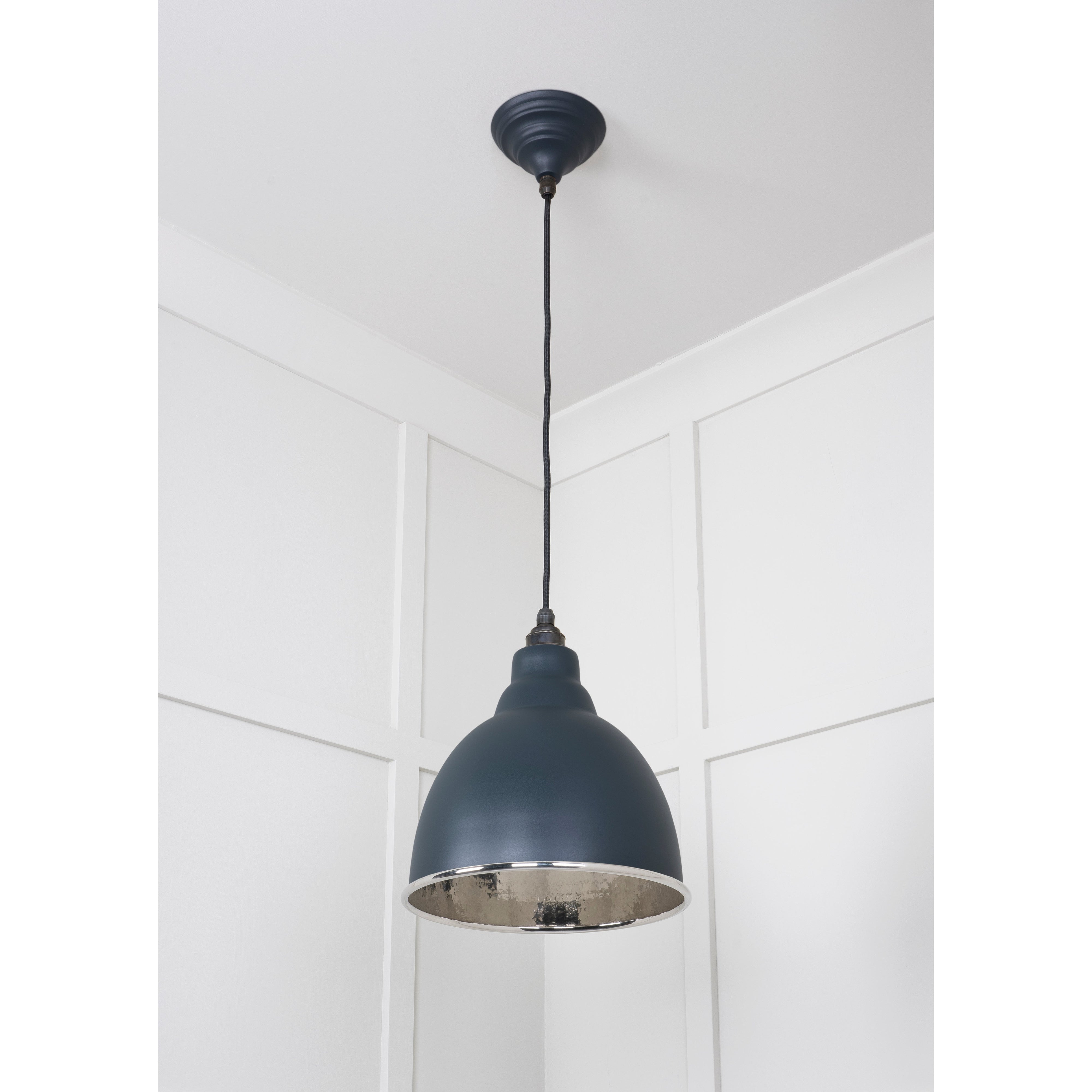 Hammered Nickel Brindley Pendant in Soot | From The Anvil-Brindley-Yester Home