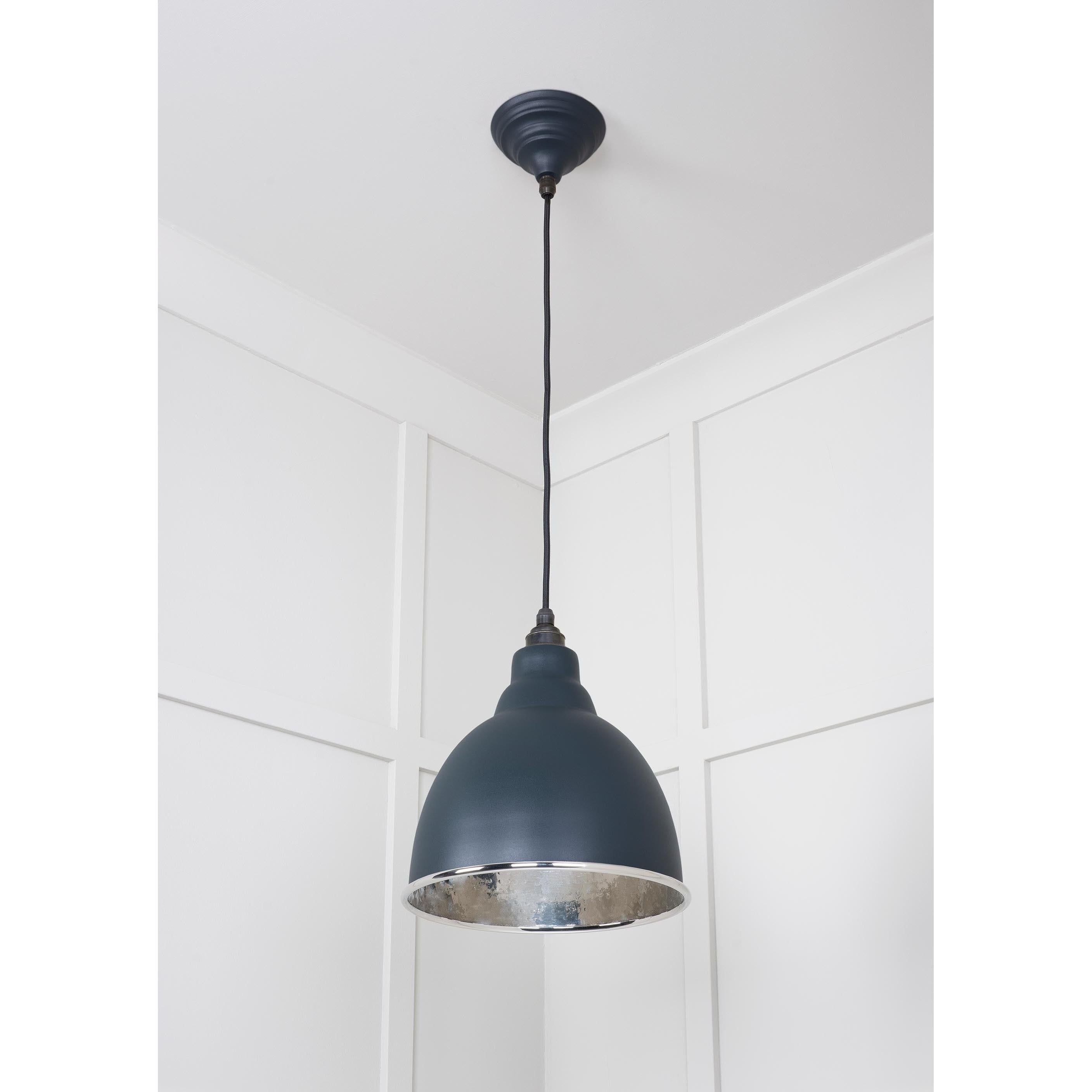 Hammered Nickel Brindley Pendant in Soot | From The Anvil - Brindley - From The Anvil - Yester Home