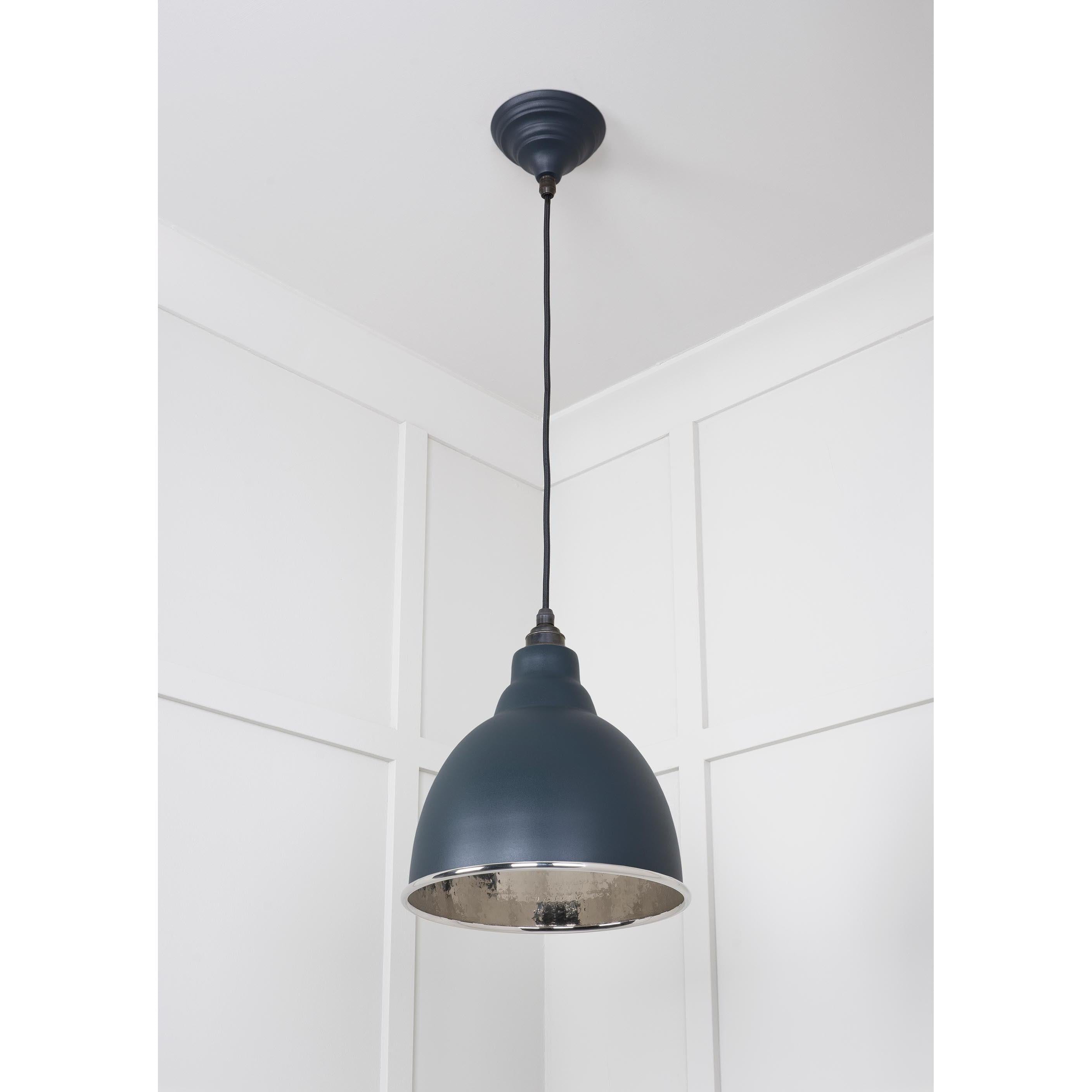Hammered Nickel Brindley Pendant in Soot | From The Anvil - Brindley - From The Anvil - Yester Home