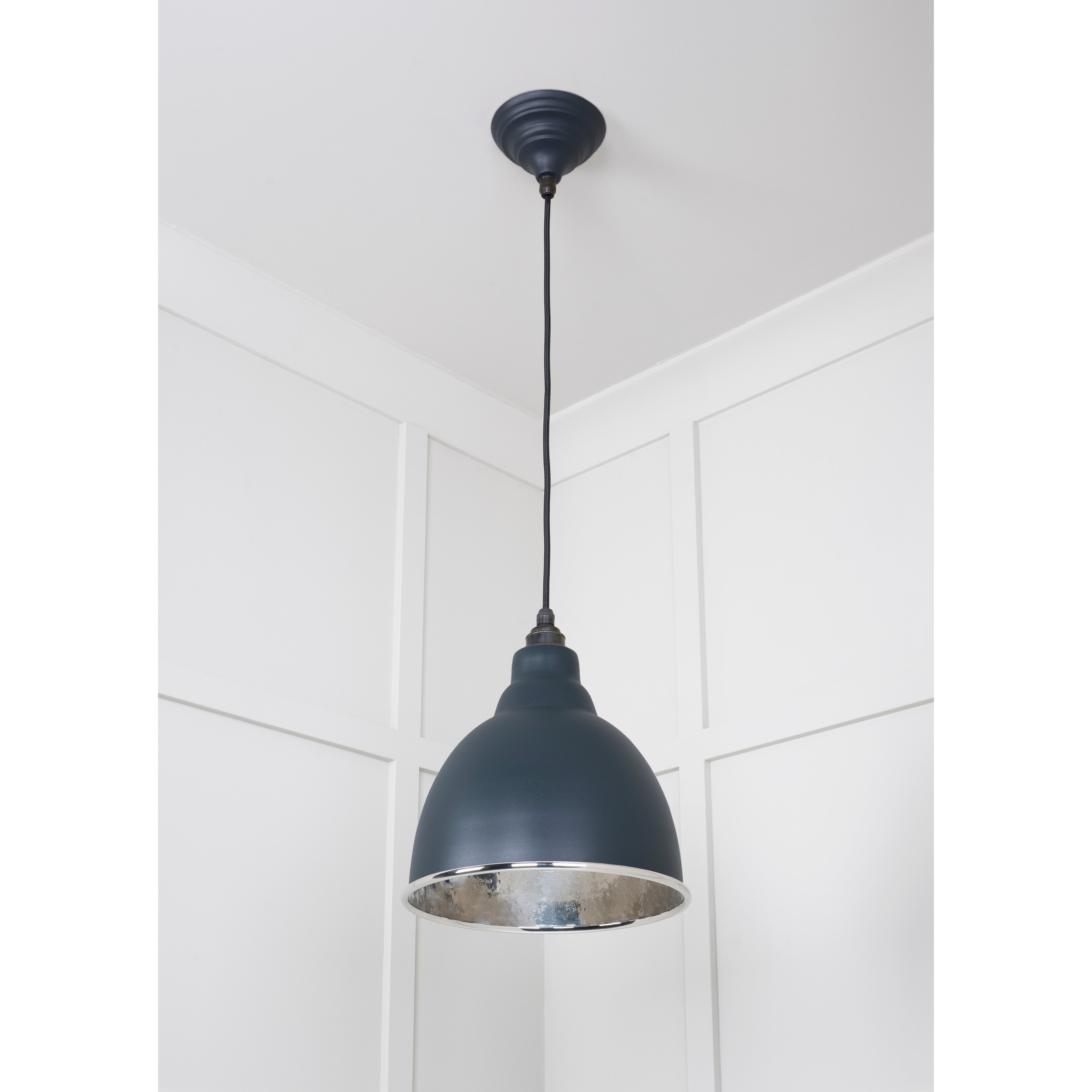 Hammered Nickel Brindley Pendant in Soot | From The Anvil-Brindley-Yester Home