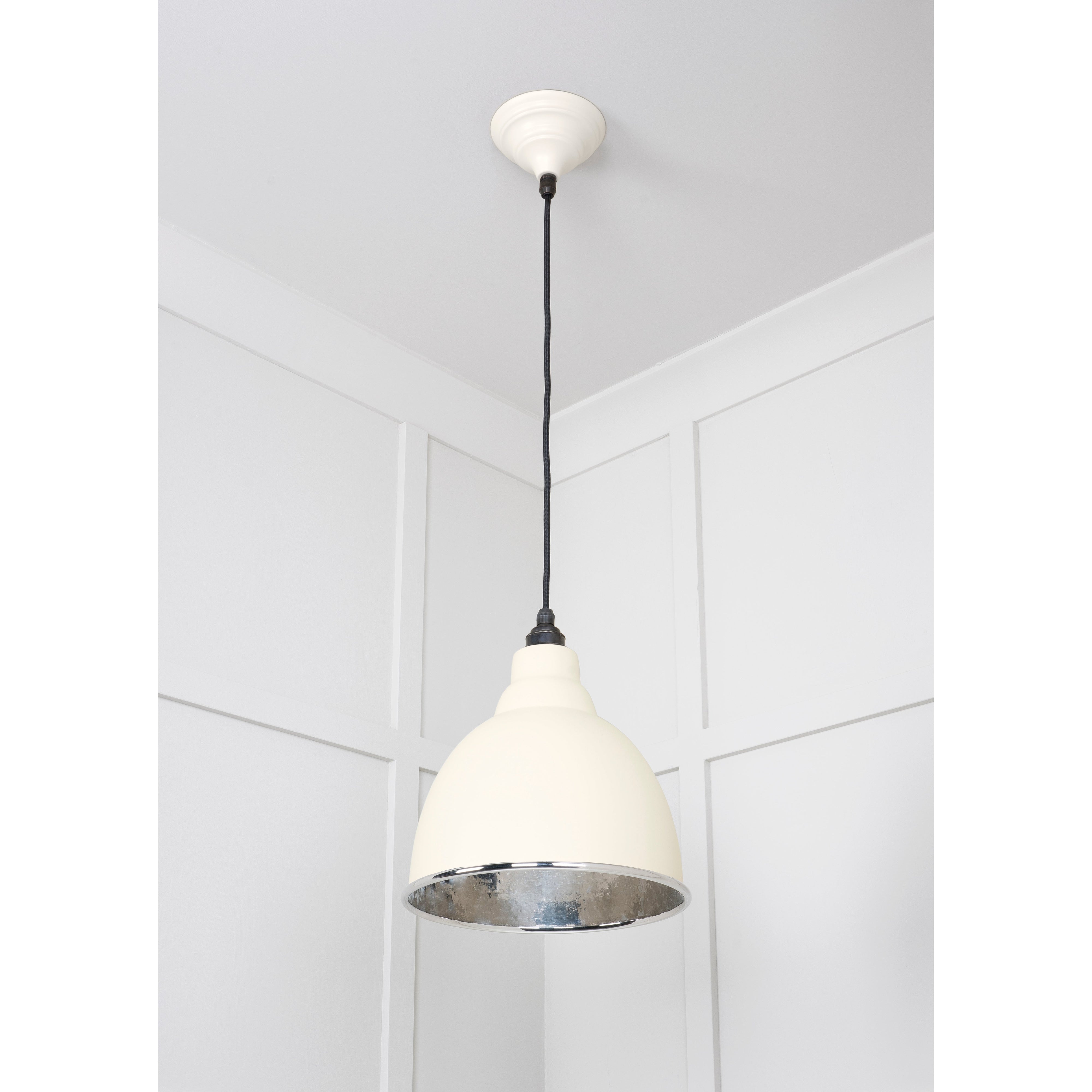 Hammered Nickel Brindley Pendant in Teasel | From The Anvil-Brindley-Yester Home