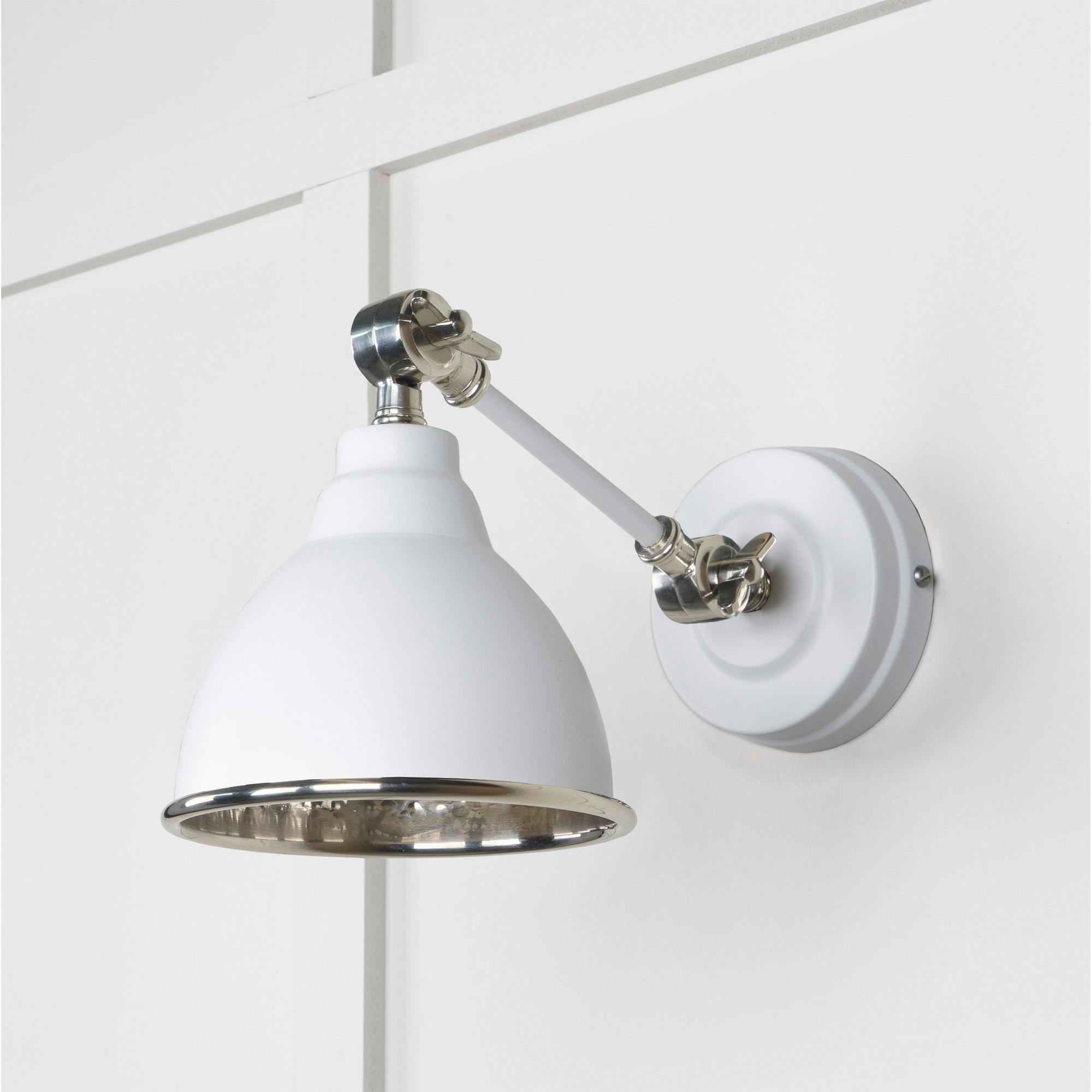 Hammered Nickel Brindley Wall Light in Flock | From The Anvil - Wall Lights - From The Anvil - Yester Home