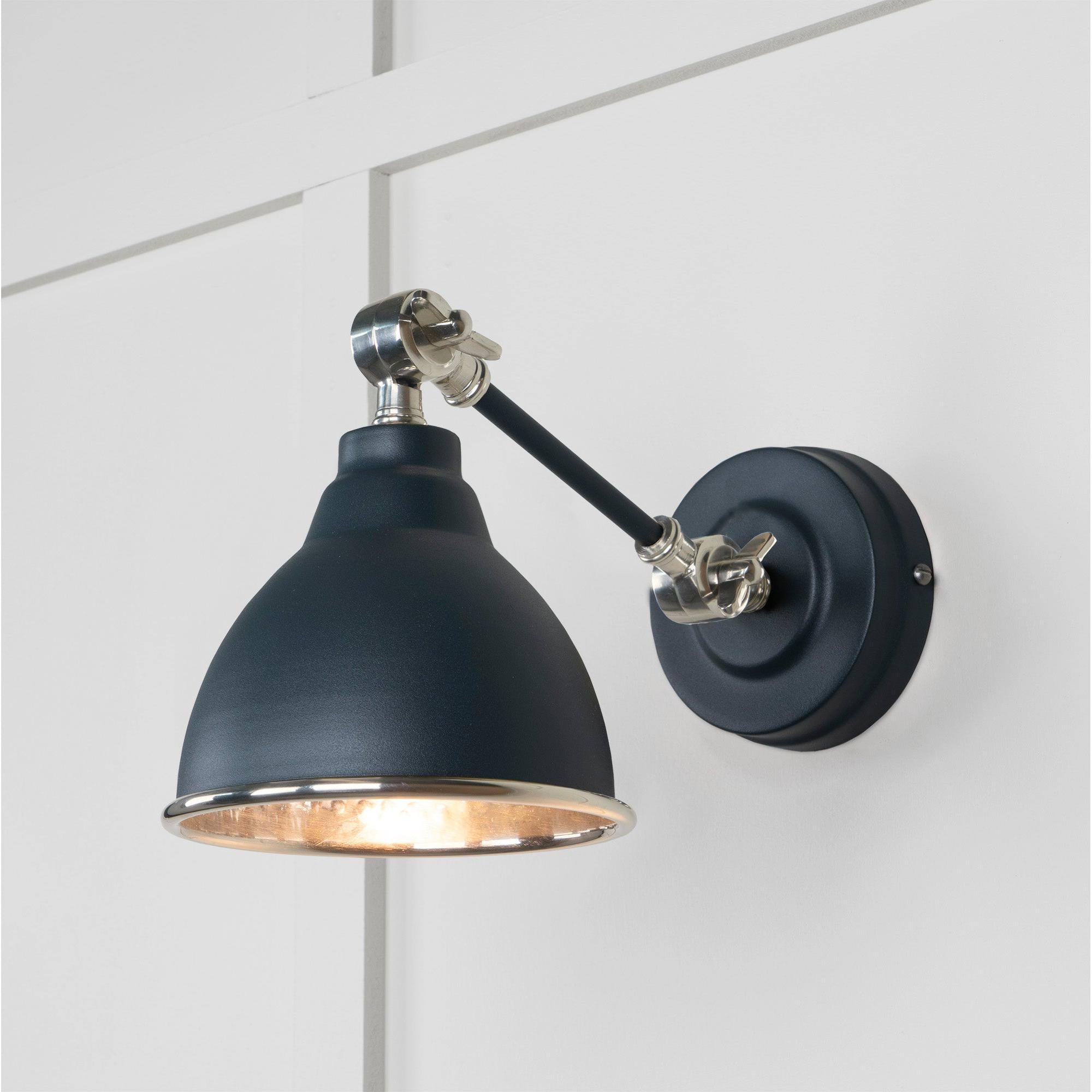 Hammered Nickel Brindley Wall Light in Soot | From The Anvil - Wall Lights - From The Anvil - Yester Home