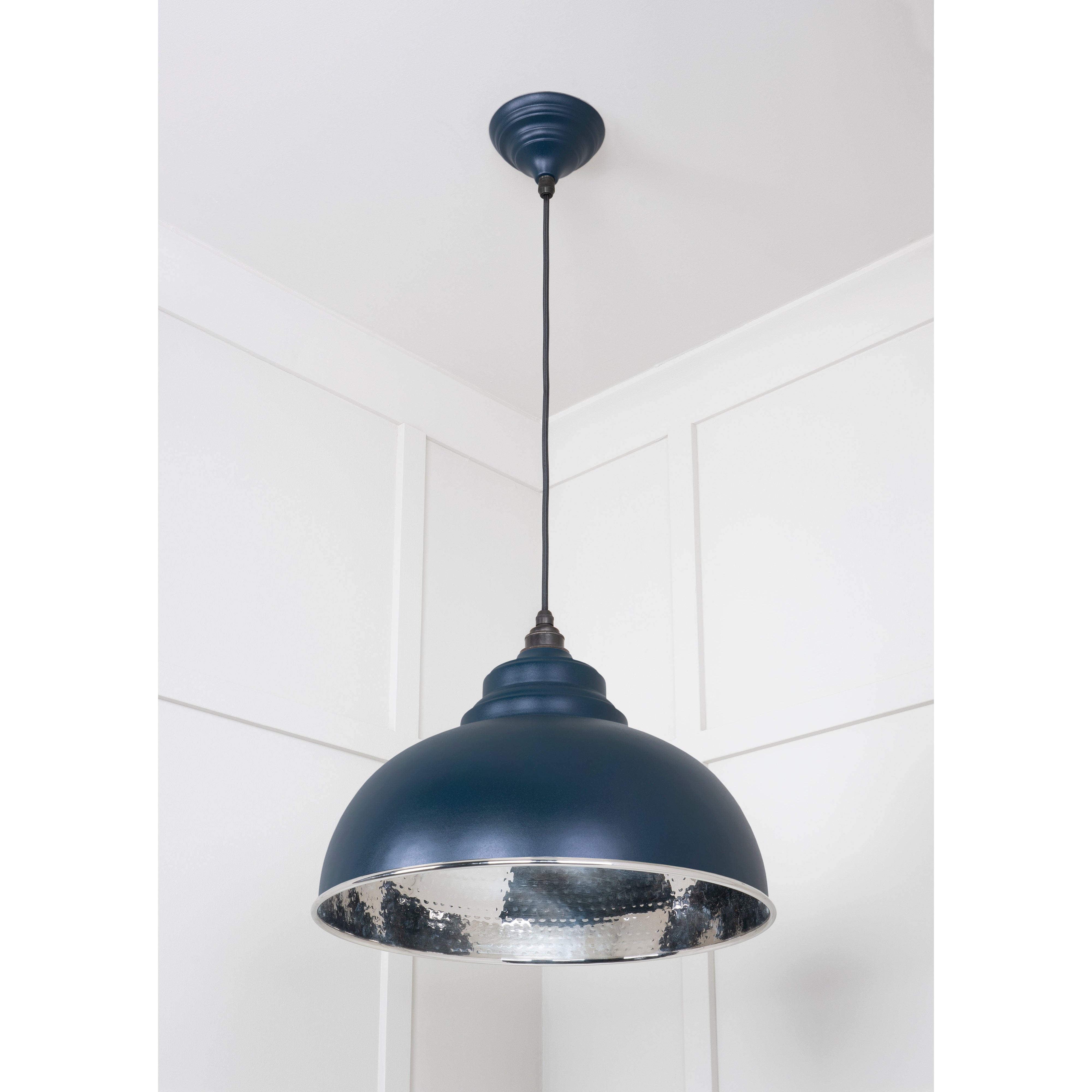 Hammered Nickel Harborne Pendant in Dusk | From The Anvil-Harborne-Yester Home