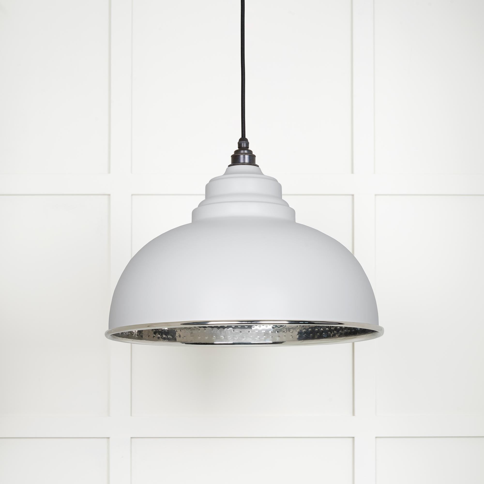 Hammered Nickel Harborne Pendant in Flock | From The Anvil - Harborne - From The Anvil - Yester Home