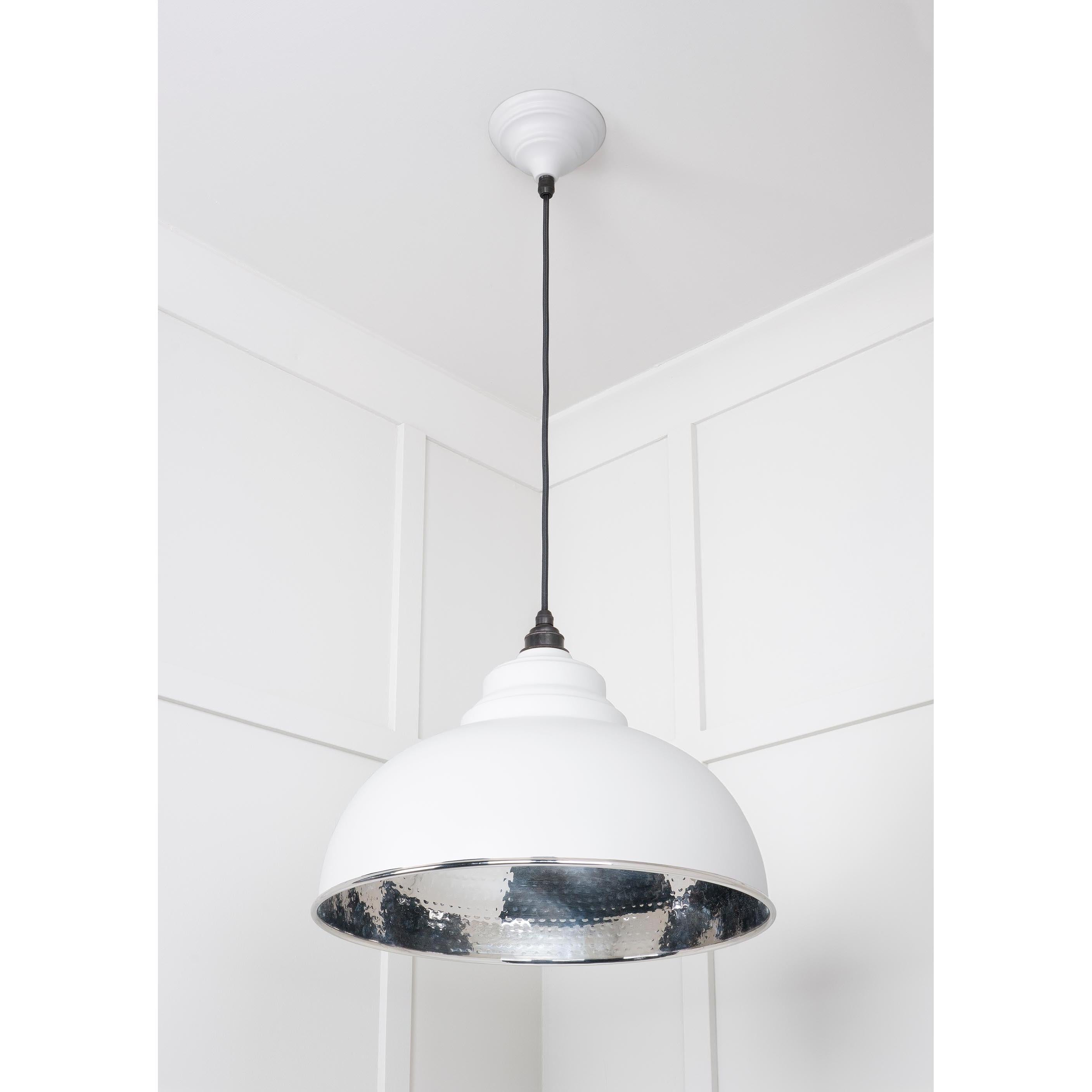 Hammered Nickel Harborne Pendant in Flock | From The Anvil - Harborne - From The Anvil - Yester Home