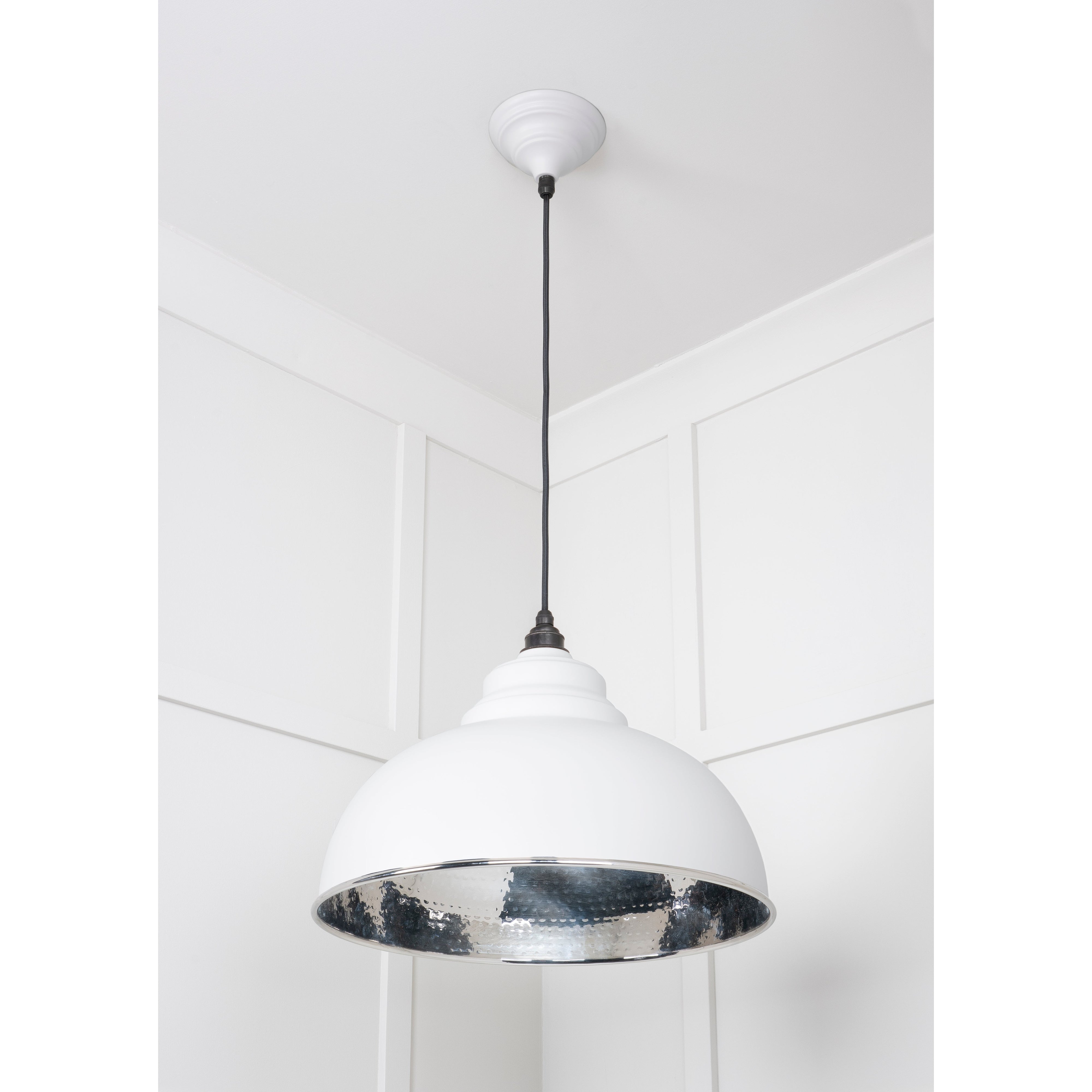 Hammered Nickel Harborne Pendant in Flock | From The Anvil-Harborne-Yester Home