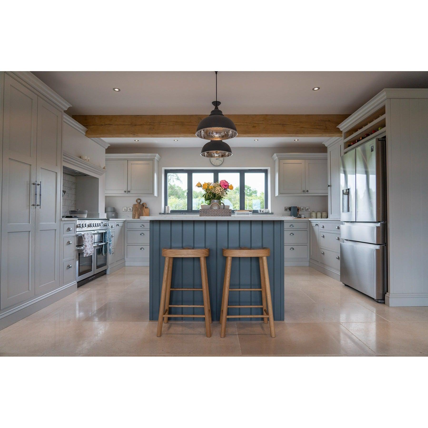 Hammered Nickel Harborne Pendant in Slate | From The Anvil-Harborne-Yester Home