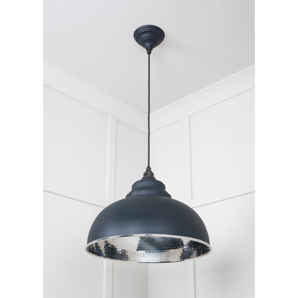 Hammered Nickel Harborne Pendant in Soot | From The Anvil