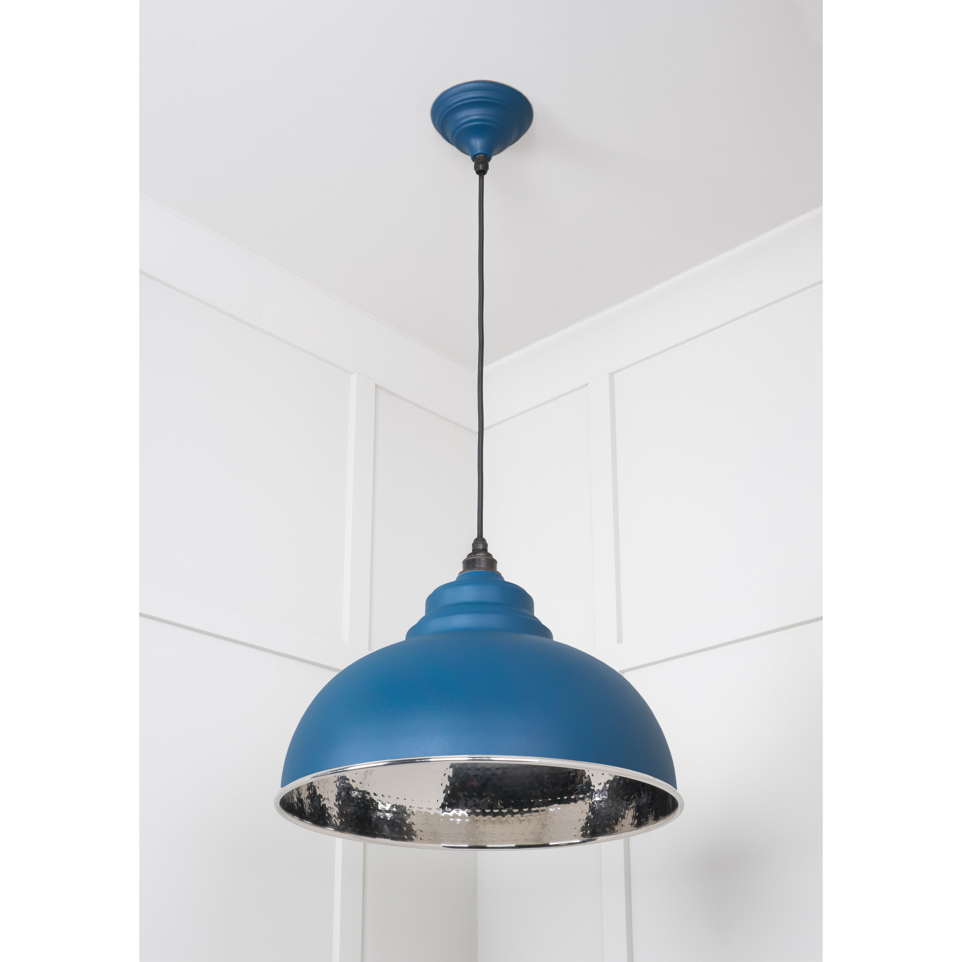 Hammered Nickel Harborne Pendant in Upstream | From The Anvil-Harborne-Yester Home