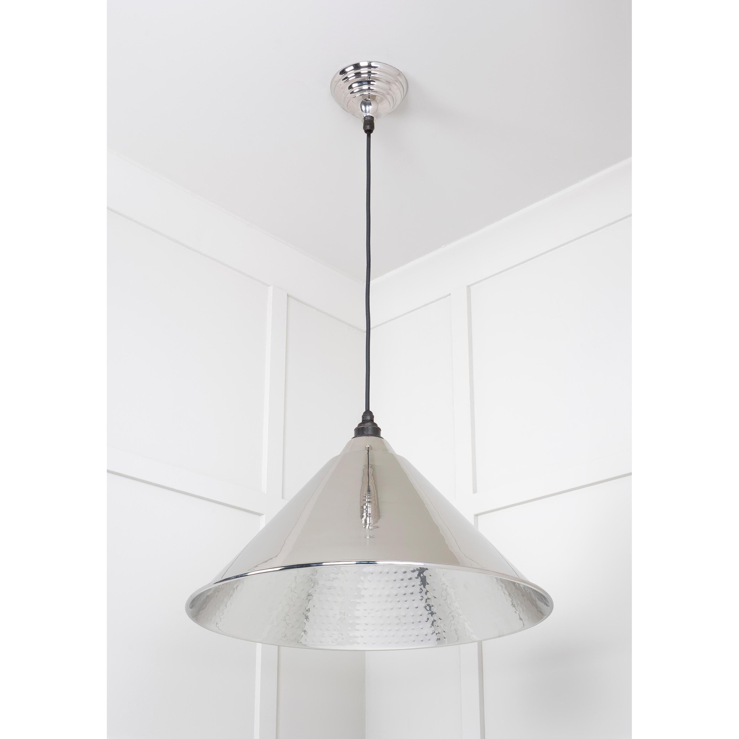 Hammered Nickel Hockley Pendant | From The Anvil - Hockley - From The Anvil - Yester Home
