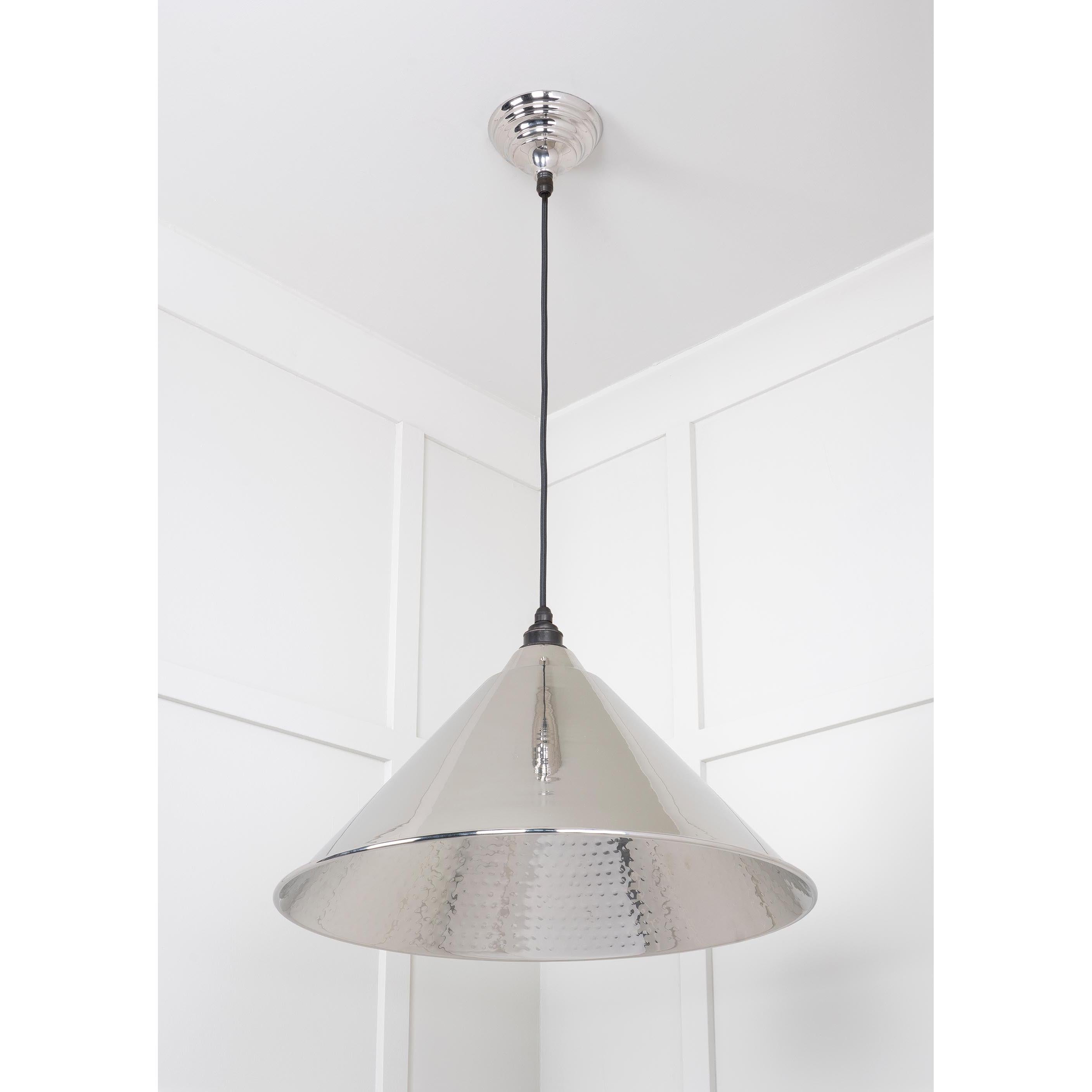 Hammered Nickel Hockley Pendant | From The Anvil - Hockley - From The Anvil - Yester Home