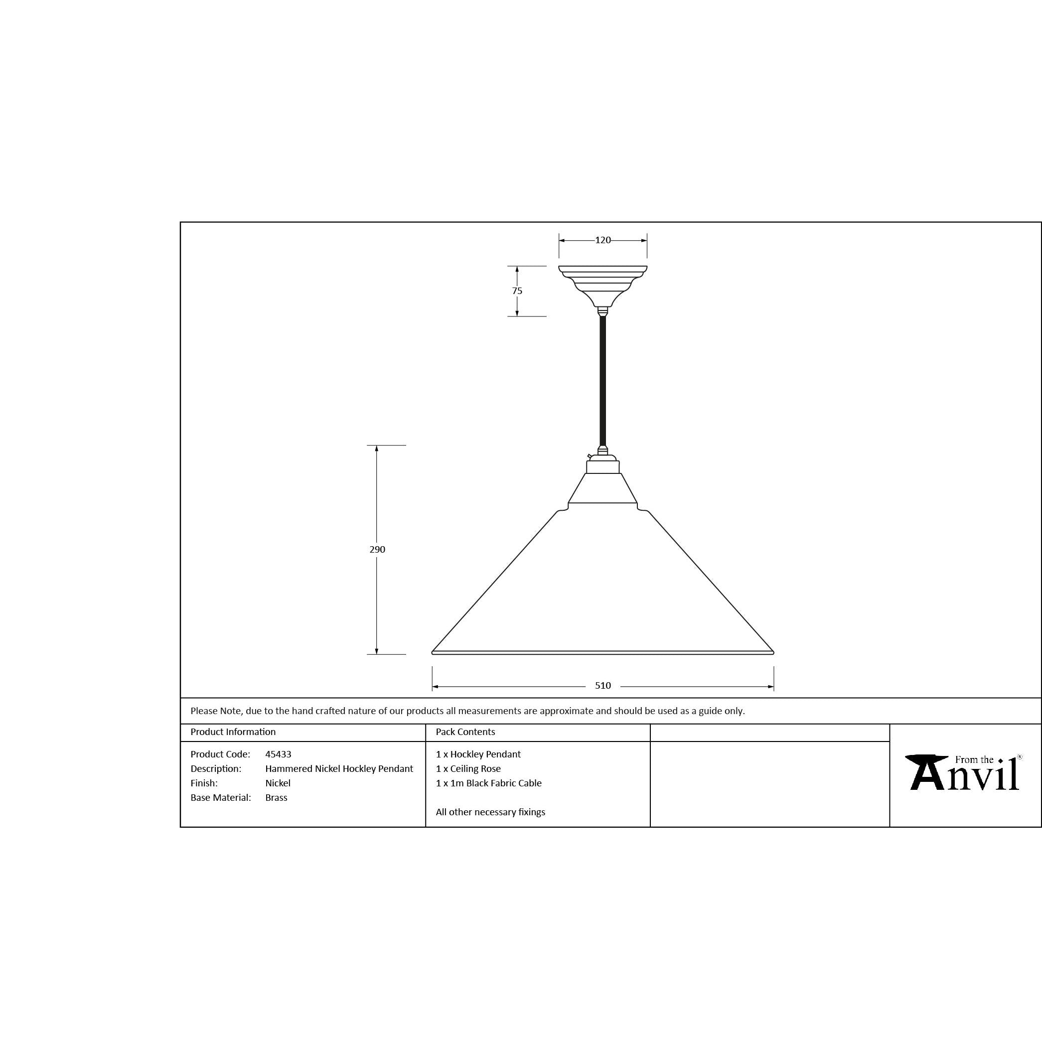 Hammered Nickel Hockley Pendant | From The Anvil - Hockley - From The Anvil - Yester Home