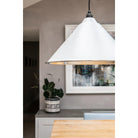 Hammered Nickel Hockley Pendant in Birch | From The Anvil-Hockley-Yester Home