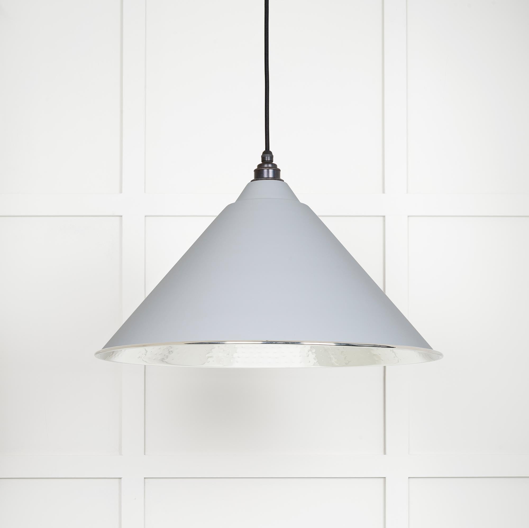 Hammered Nickel Hockley Pendant in Birch | From The Anvil - Hockley - From The Anvil - Yester Home