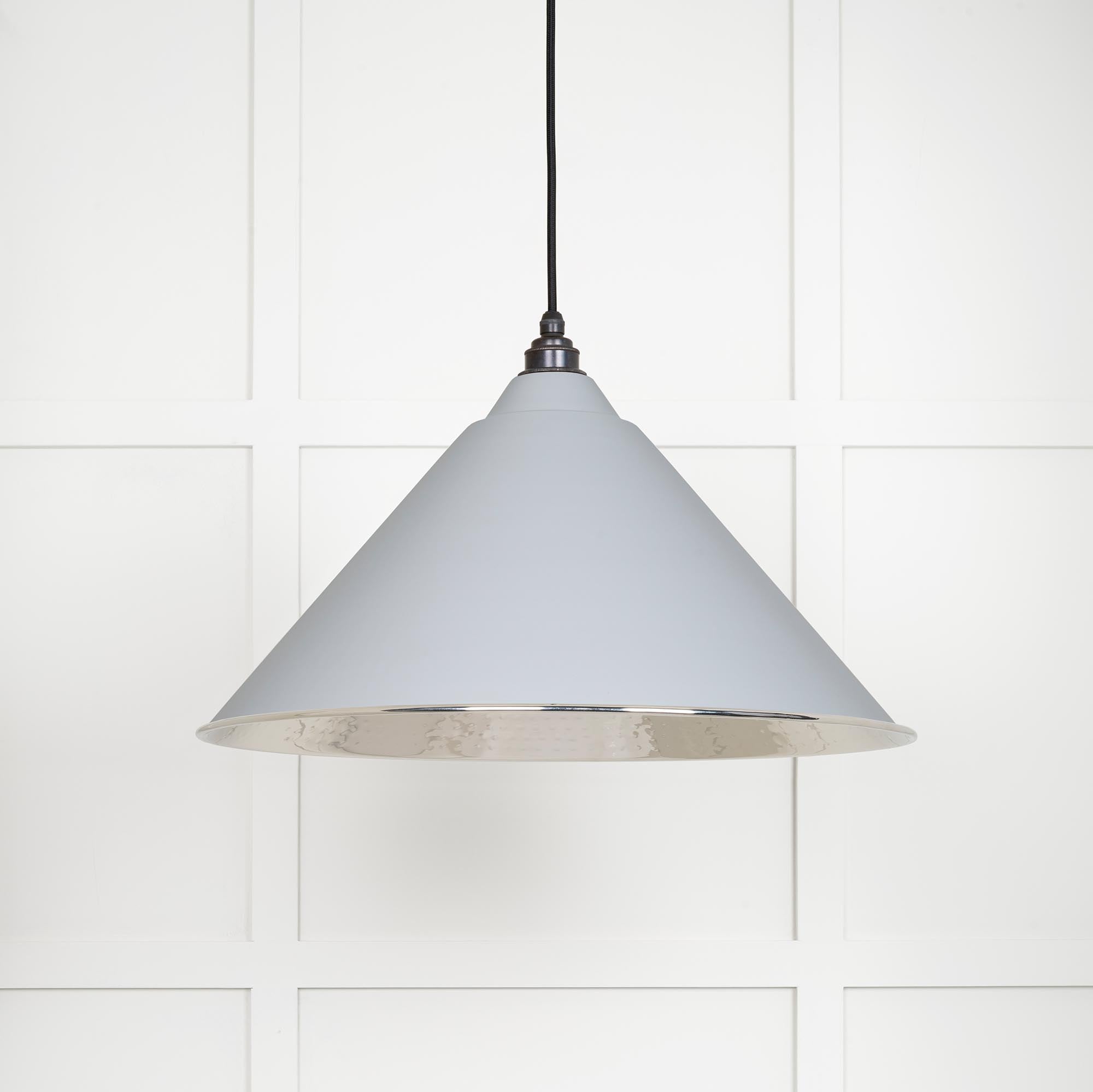 Hammered Nickel Hockley Pendant in Birch | From The Anvil - Hockley - From The Anvil - Yester Home