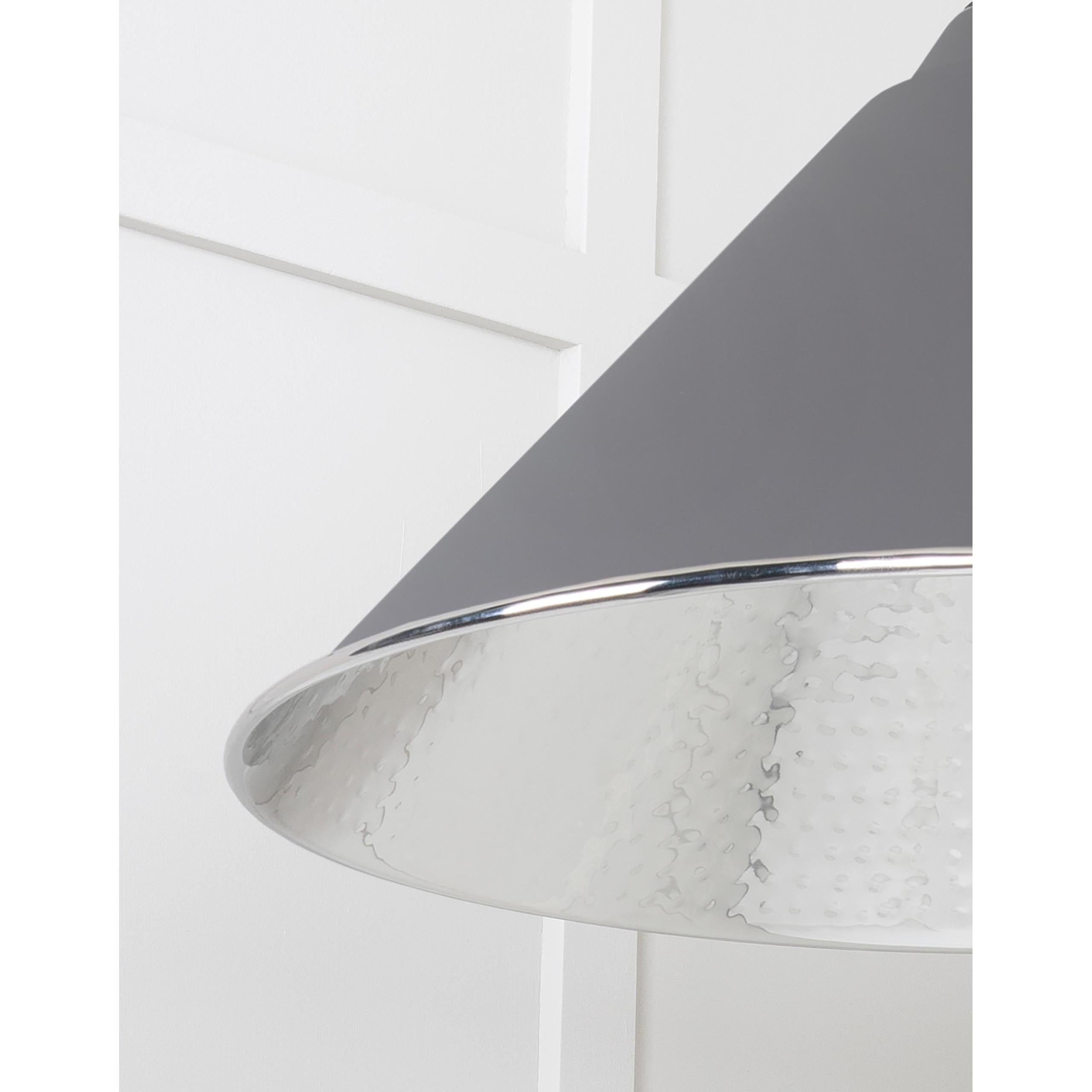 Hammered Nickel Hockley Pendant in Bluff | From The Anvil - Hockley - From The Anvil - Yester Home