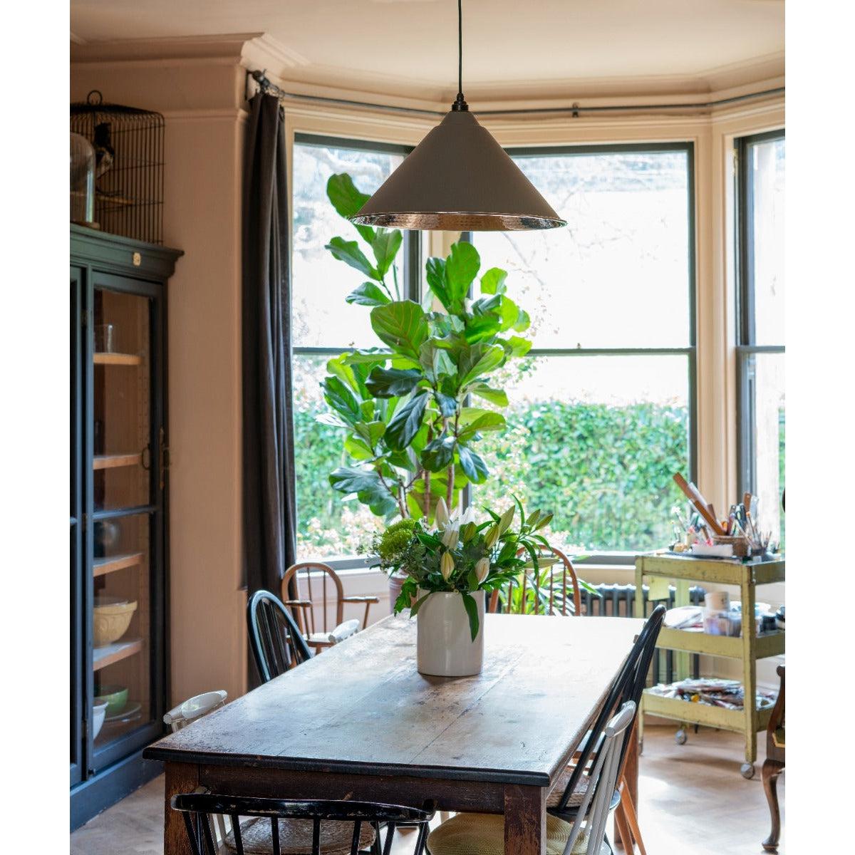 Hammered Nickel Hockley Pendant in Bluff | From The Anvil-Hockley-Yester Home