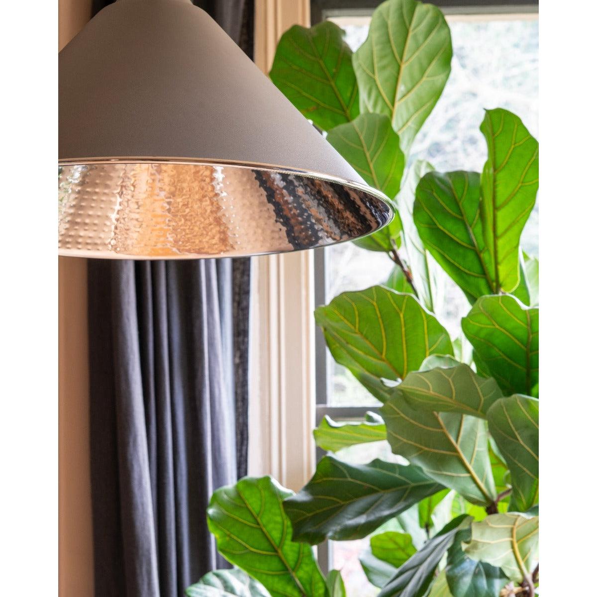 Hammered Nickel Hockley Pendant in Bluff | From The Anvil-Hockley-Yester Home
