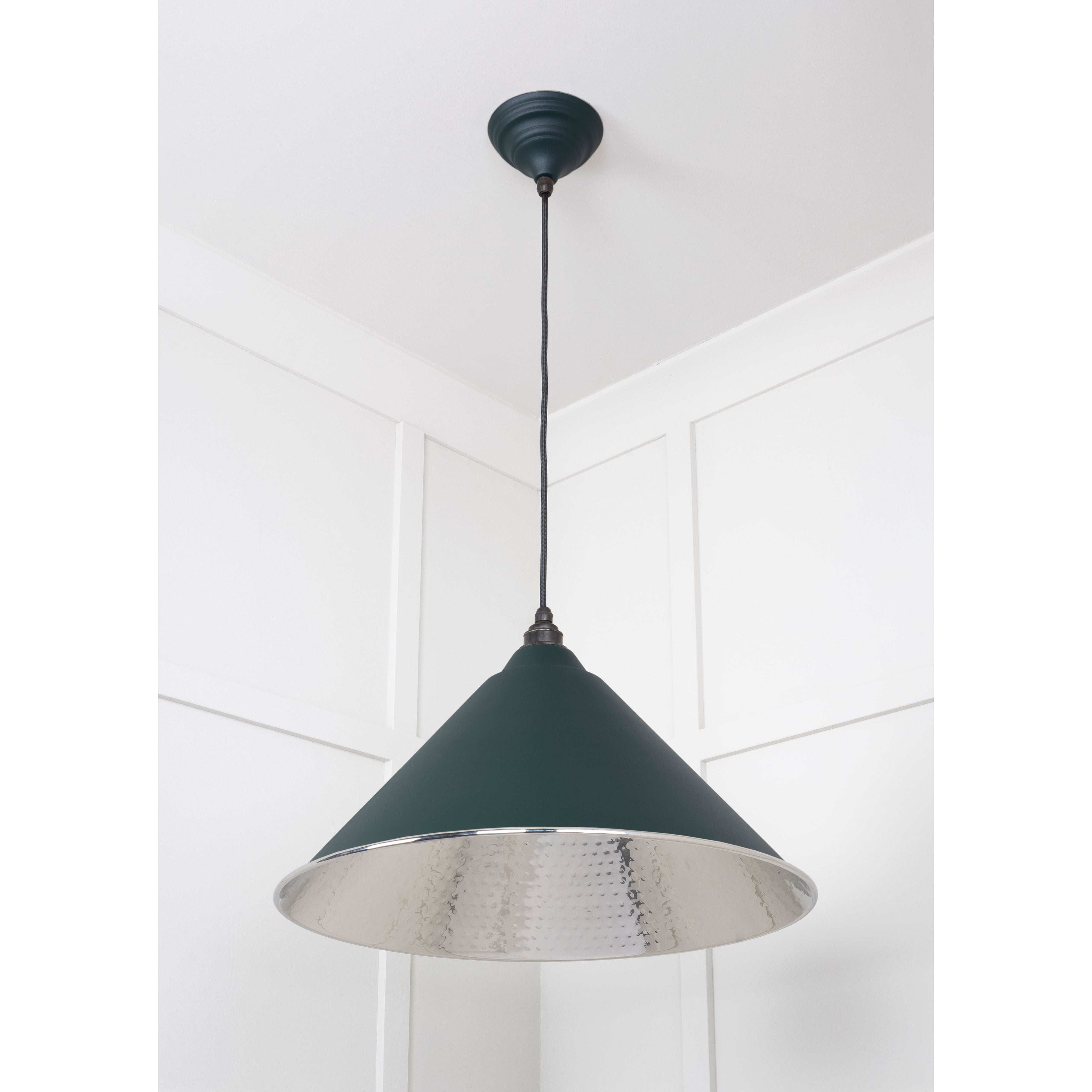 Hammered Nickel Hockley Pendant in Dingle | From The Anvil-Hockley-Yester Home