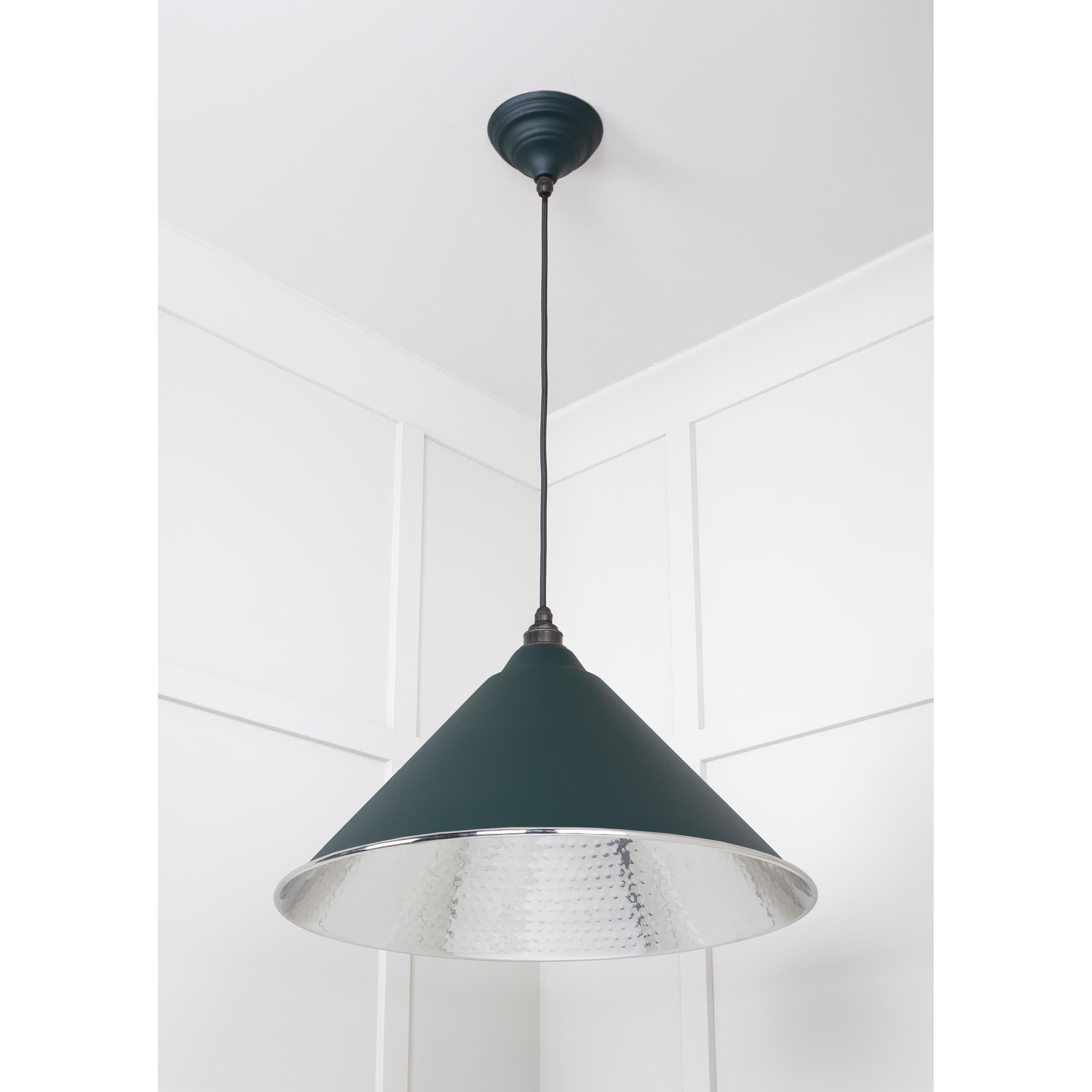 Hammered Nickel Hockley Pendant in Dingle | From The Anvil - Hockley - From The Anvil - Yester Home