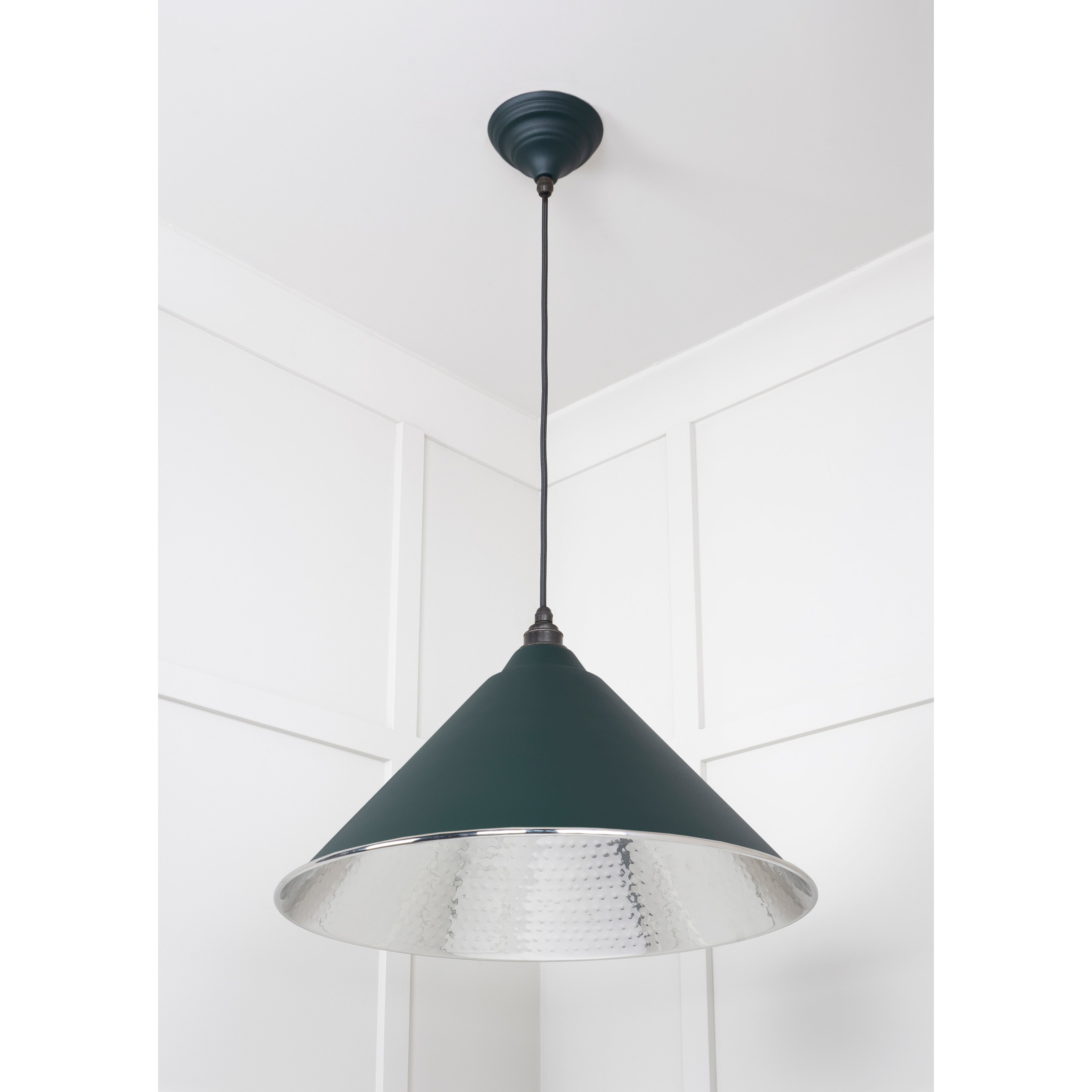 Hammered Nickel Hockley Pendant in Dingle | From The Anvil-Hockley-Yester Home
