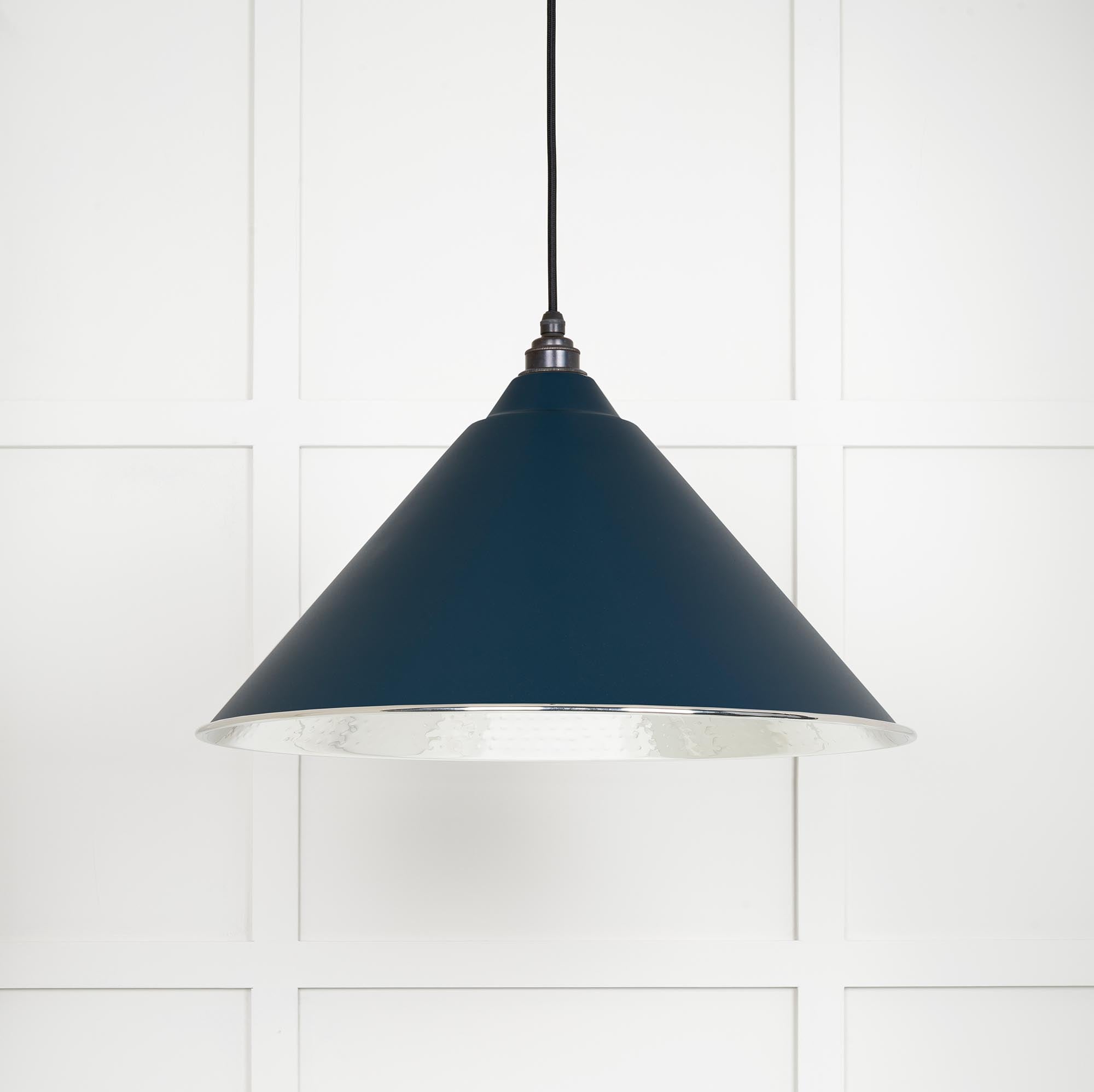 Hammered Nickel Hockley Pendant in Dusk | From The Anvil - Hockley - From The Anvil - Yester Home