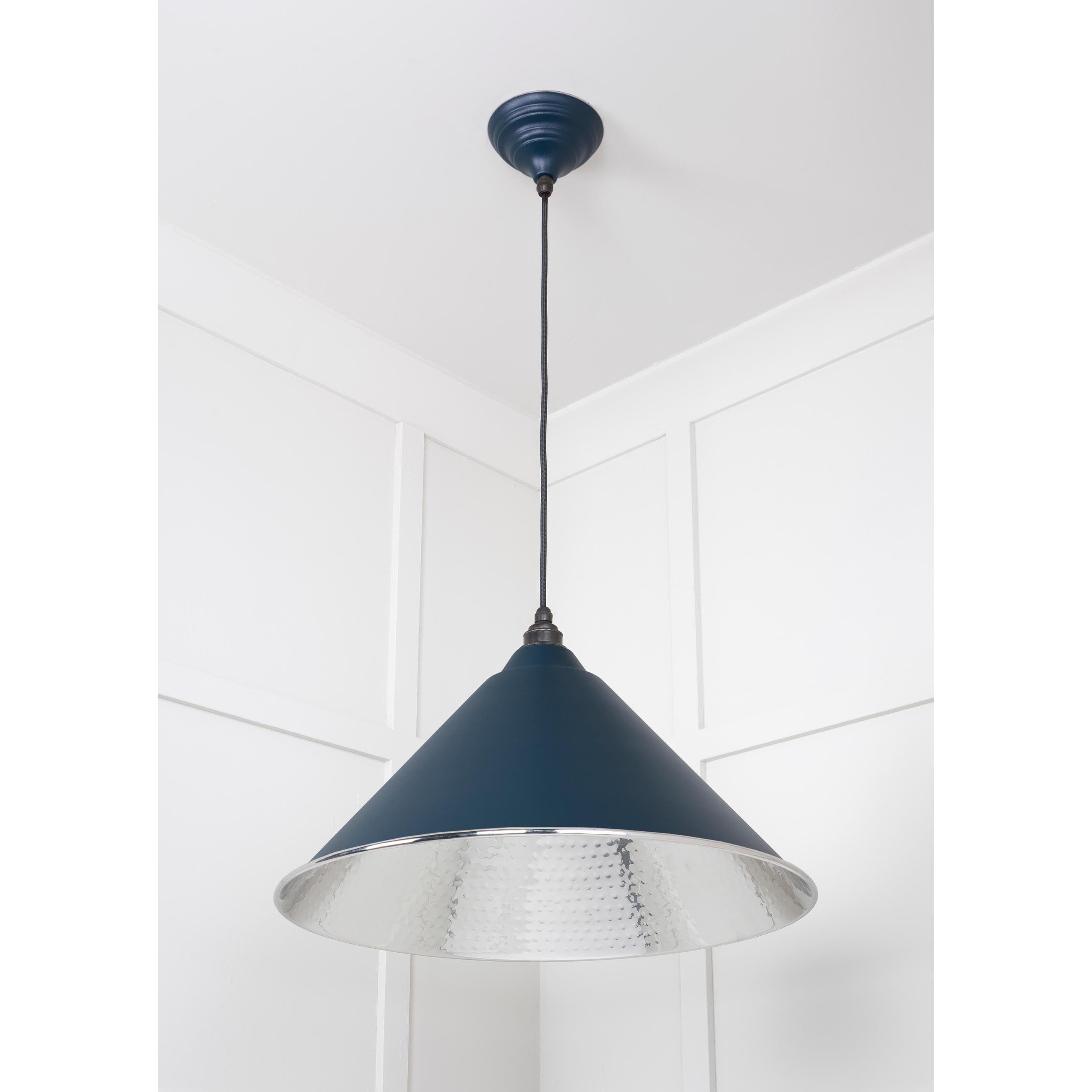 Hammered Nickel Hockley Pendant in Dusk | From The Anvil - Hockley - From The Anvil - Yester Home