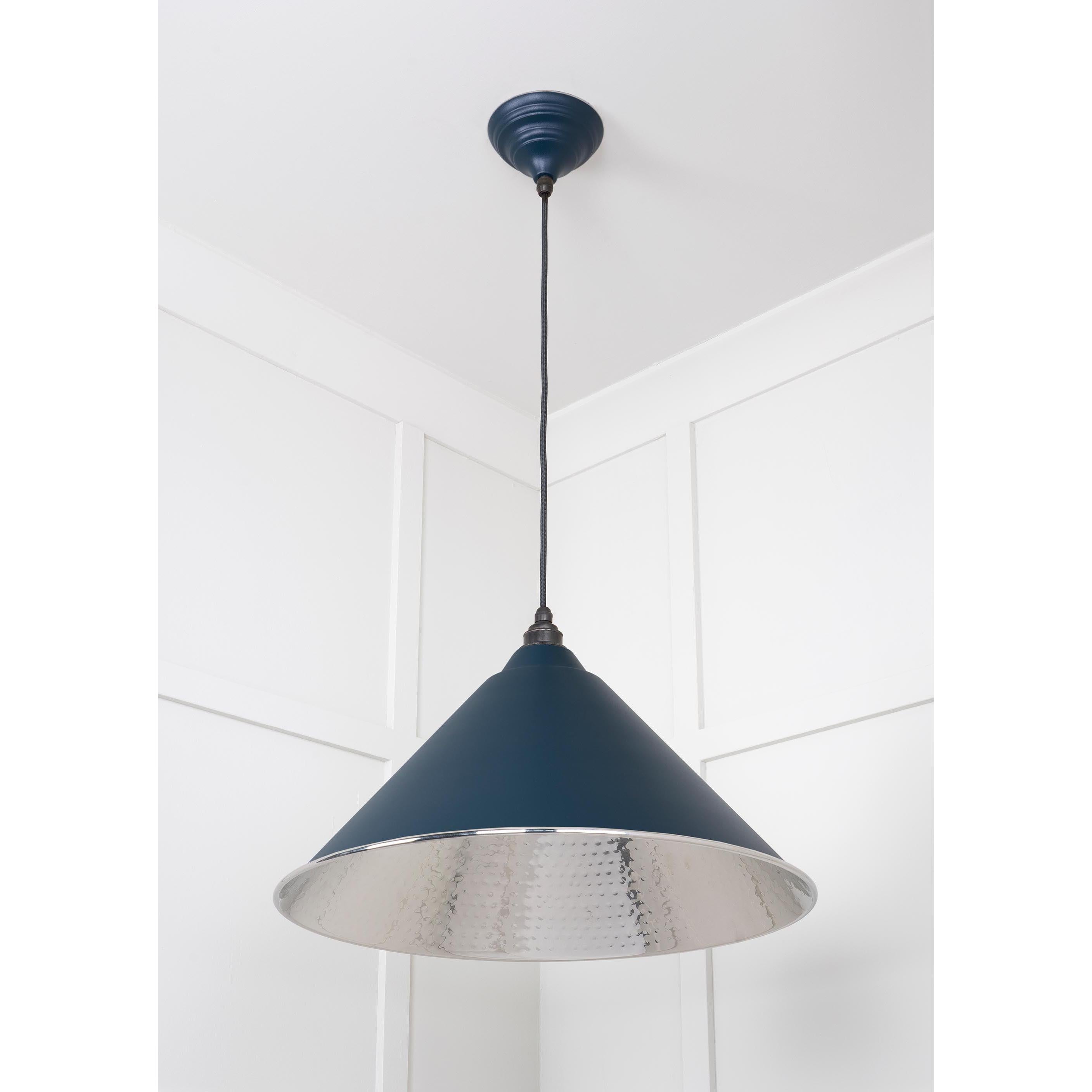 Hammered Nickel Hockley Pendant in Dusk | From The Anvil - Hockley - From The Anvil - Yester Home