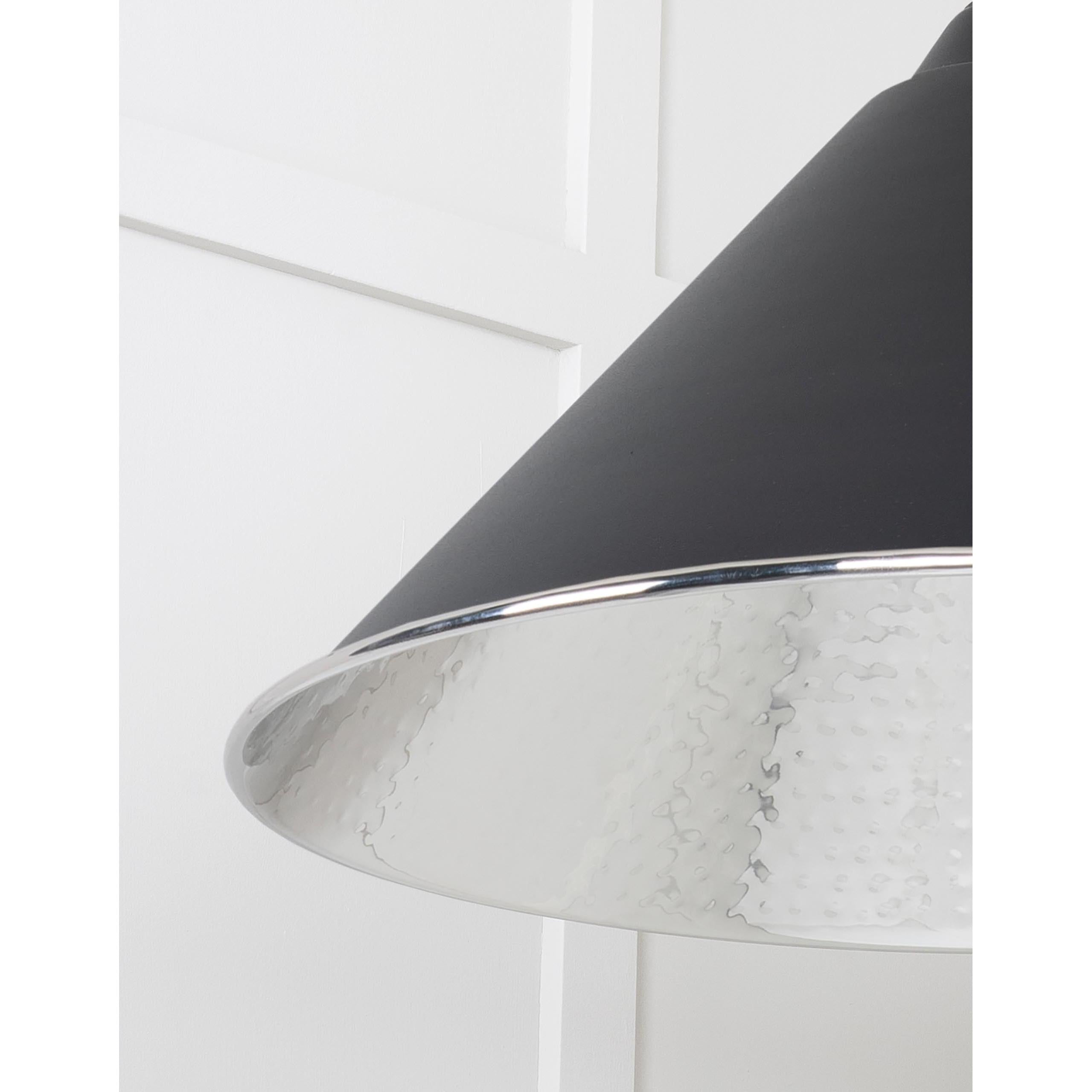 Hammered Nickel Hockley Pendant in Elan Black | From The Anvil - Hockley - From The Anvil - Yester Home