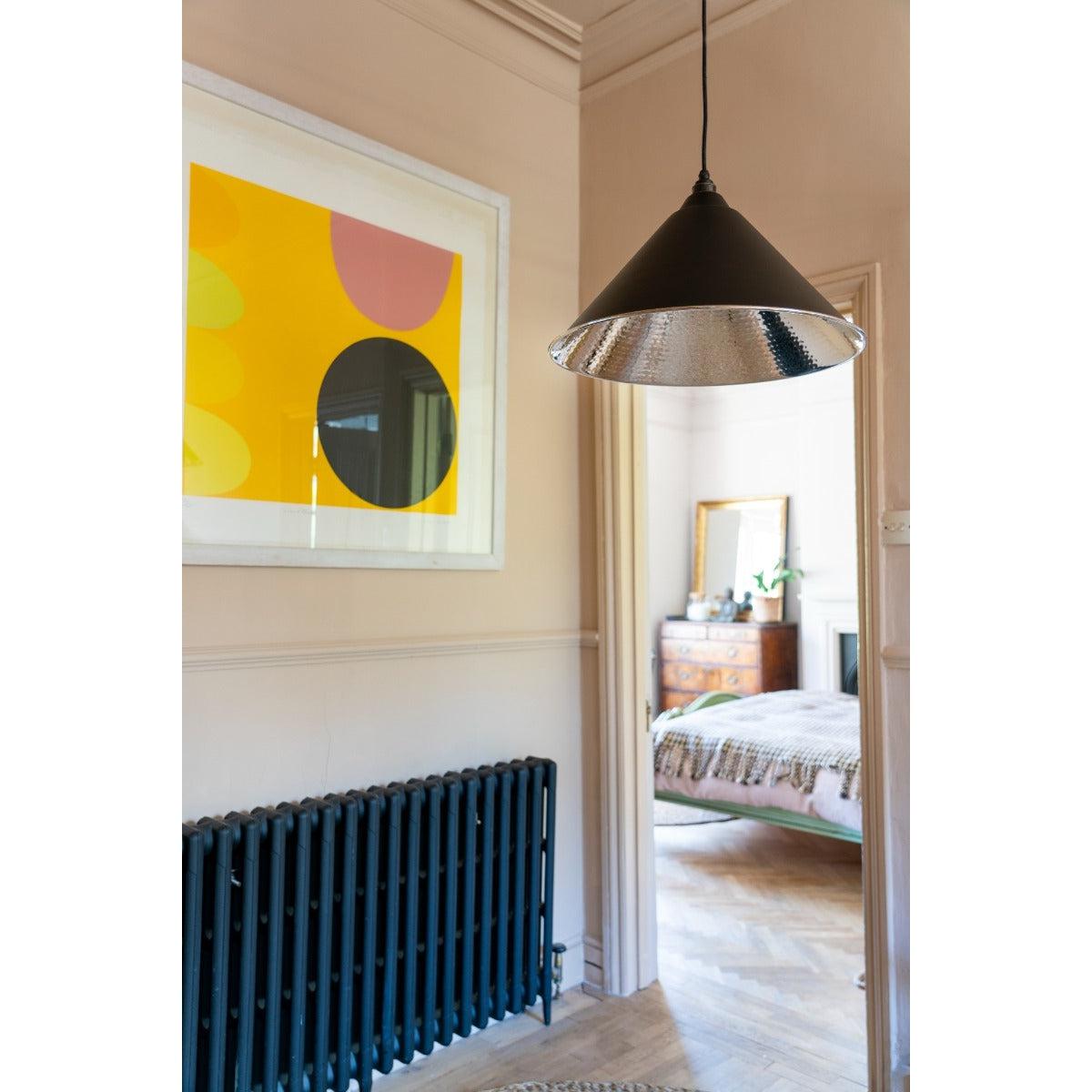 Hammered Nickel Hockley Pendant in Elan Black | From The Anvil-Hockley-Yester Home