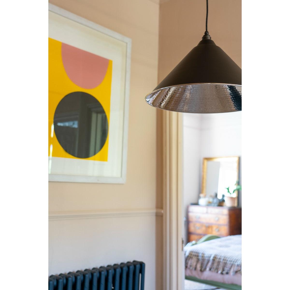 Hammered Nickel Hockley Pendant in Elan Black | From The Anvil-Hockley-Yester Home