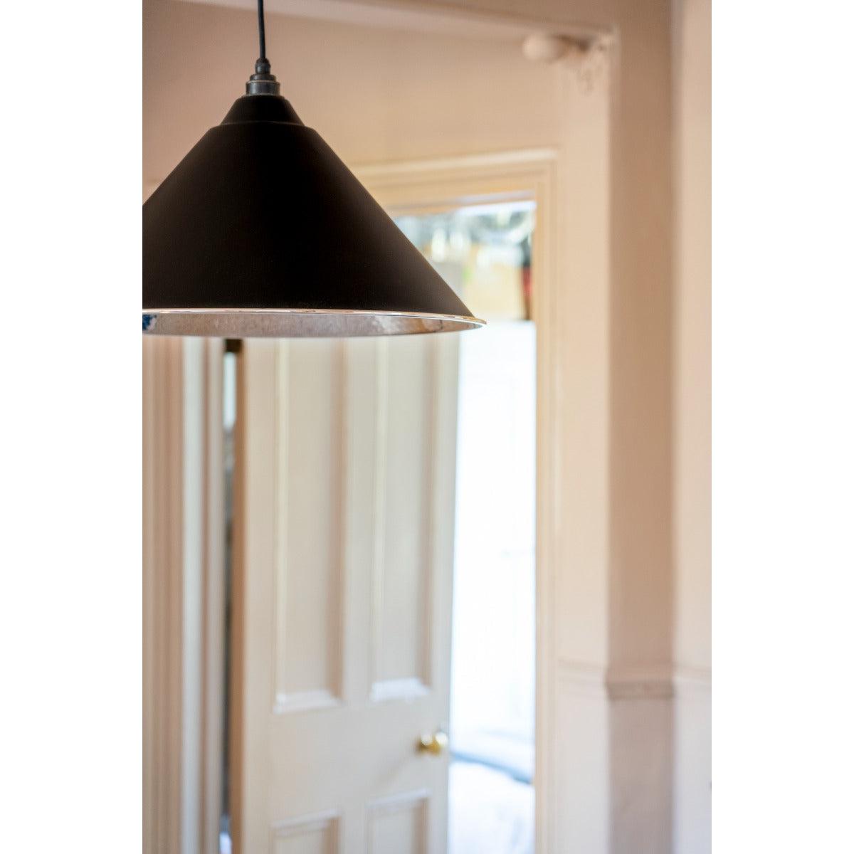 Hammered Nickel Hockley Pendant in Elan Black | From The Anvil-Hockley-Yester Home