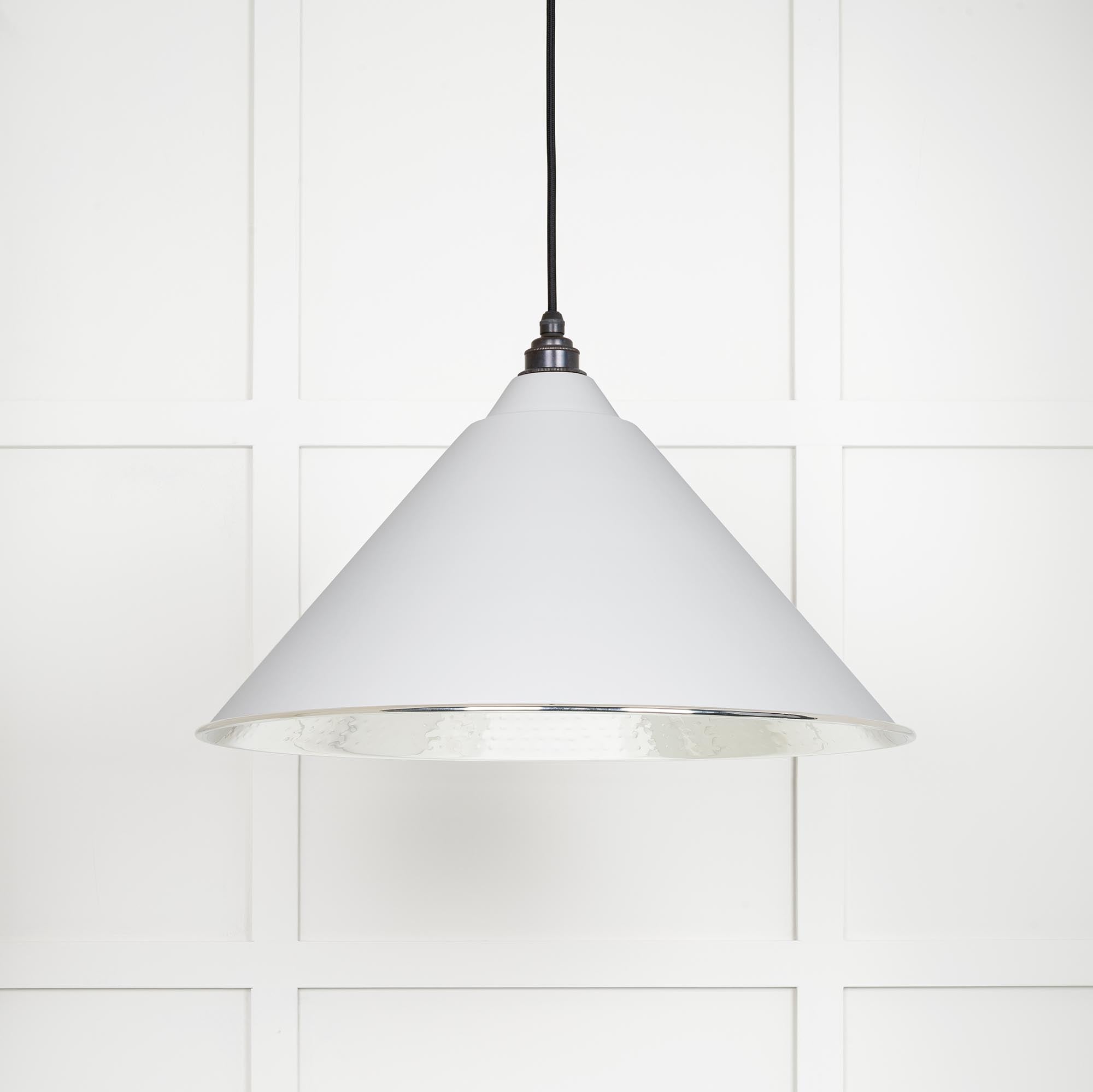 Hammered Nickel Hockley Pendant in Flock | From The Anvil - Hockley - From The Anvil - Yester Home