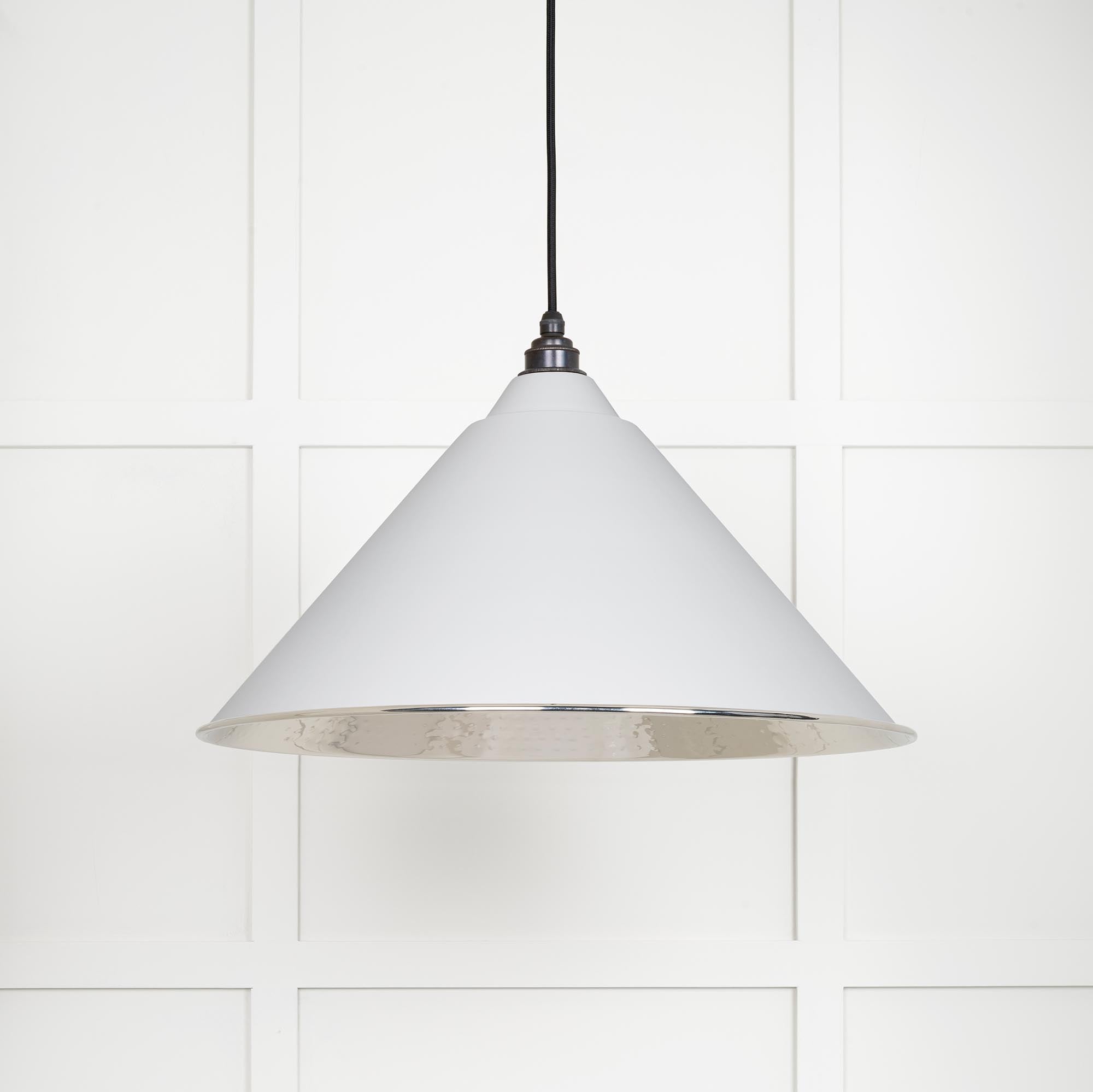 Hammered Nickel Hockley Pendant in Flock | From The Anvil - Hockley - From The Anvil - Yester Home