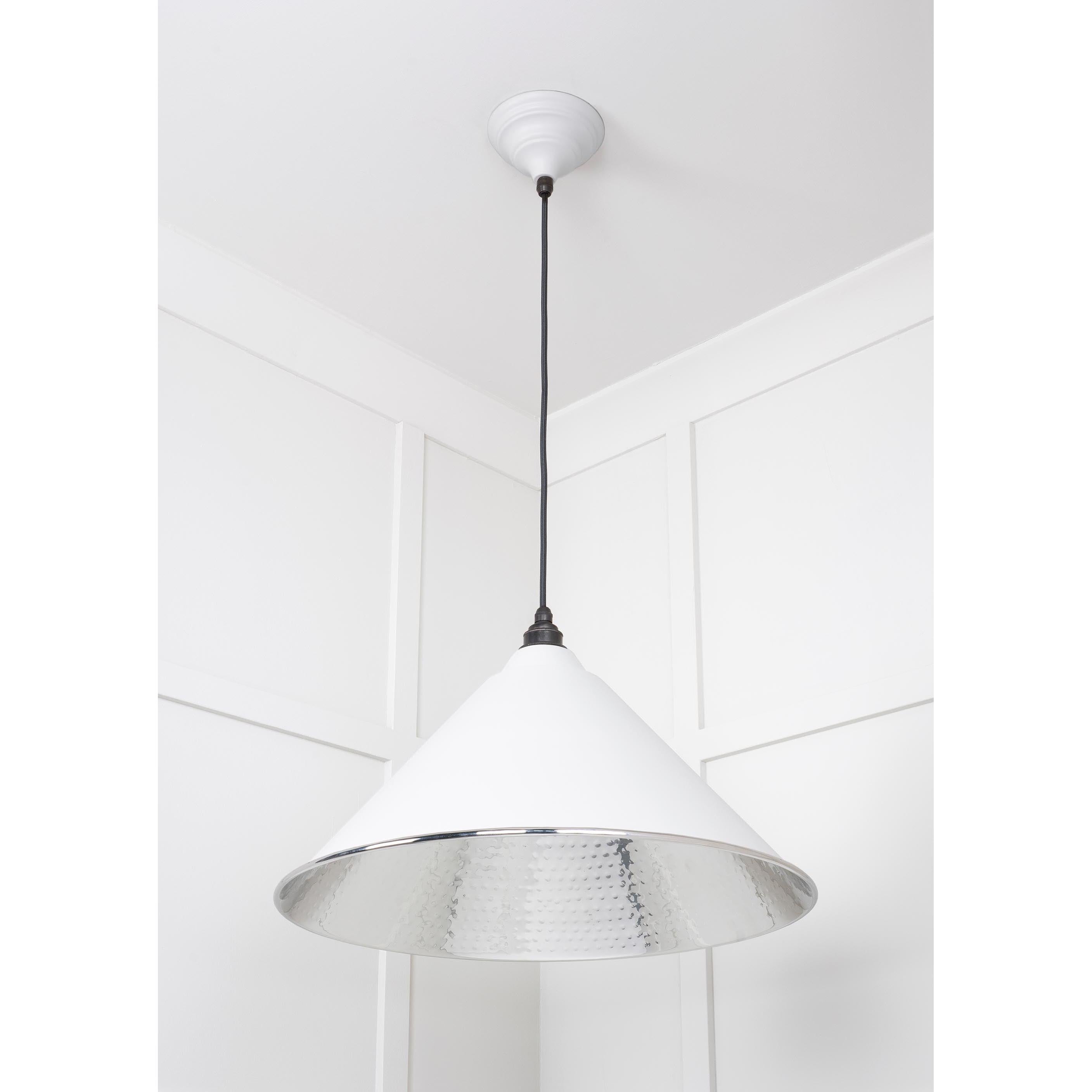 Hammered Nickel Hockley Pendant in Flock | From The Anvil - Hockley - From The Anvil - Yester Home