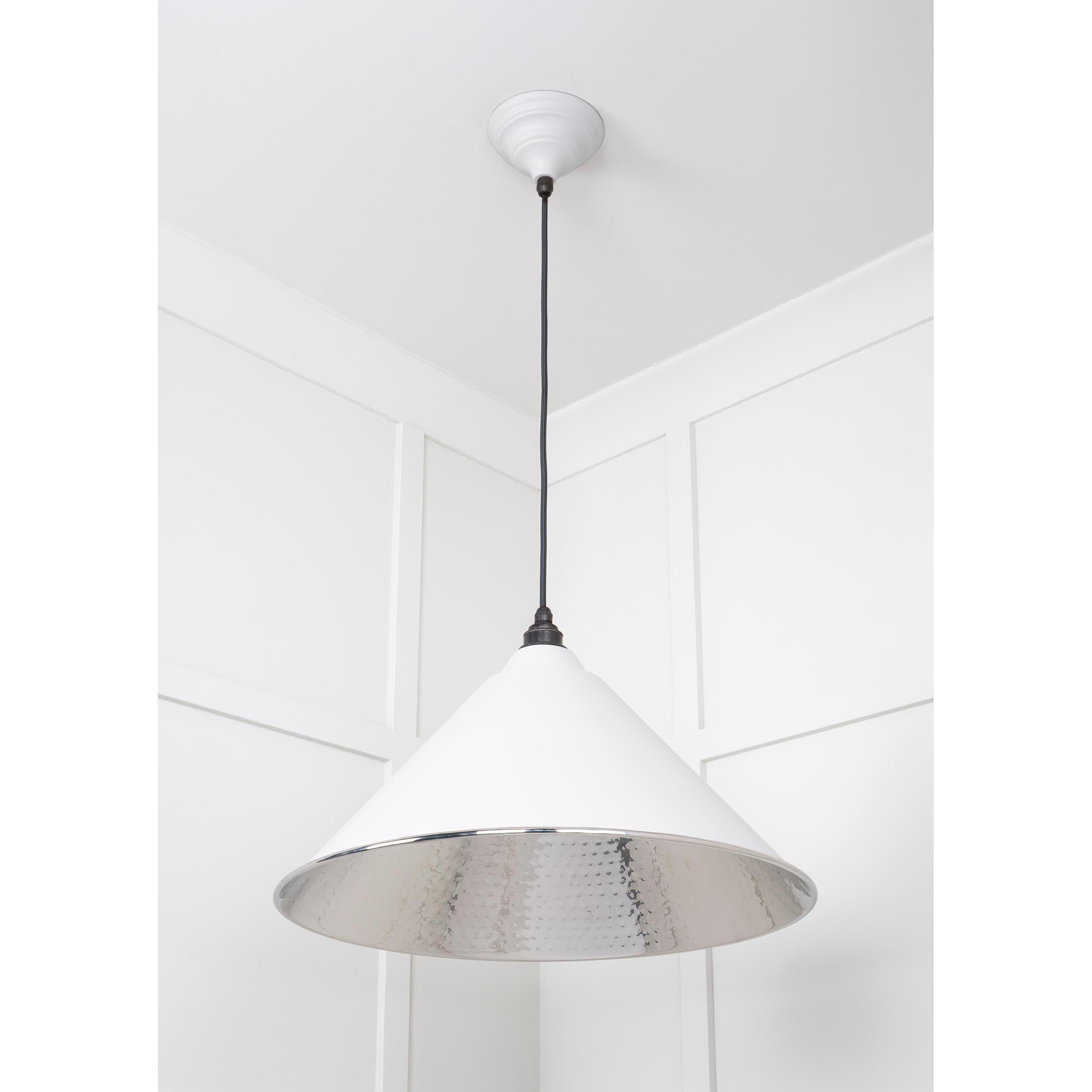 Hammered Nickel Hockley Pendant in Flock | From The Anvil - Hockley - From The Anvil - Yester Home