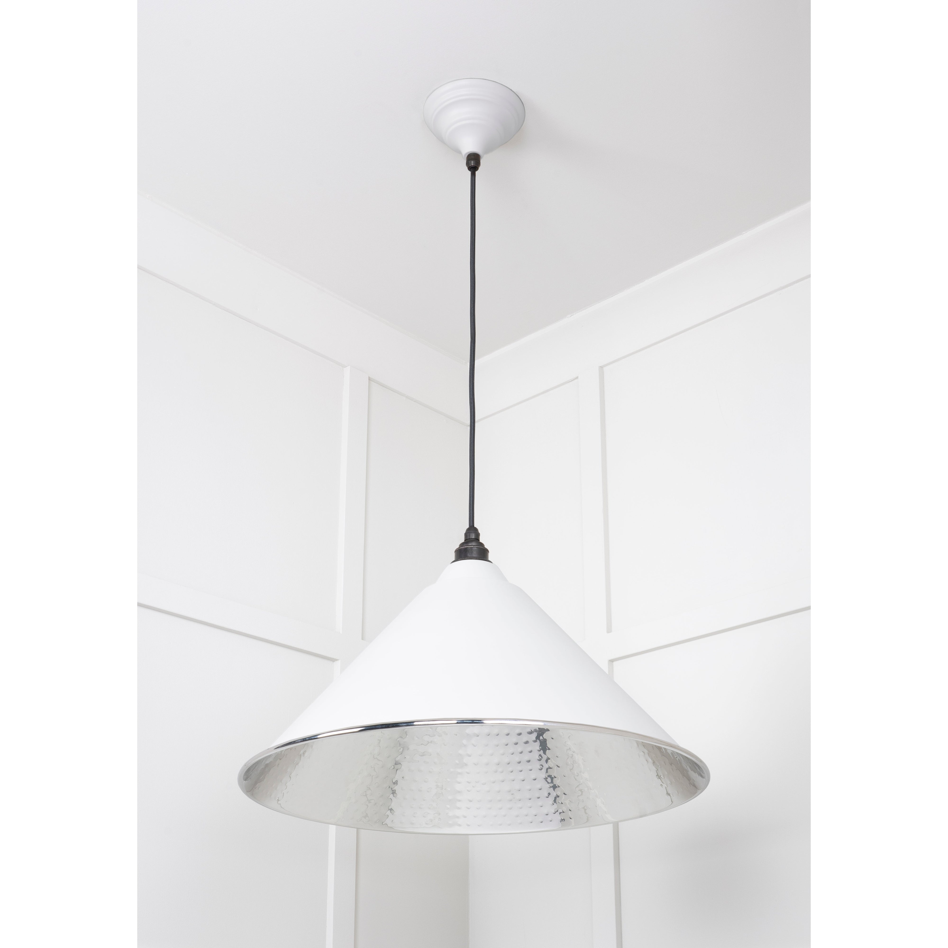 Hammered Nickel Hockley Pendant in Flock | From The Anvil-Hockley-Yester Home