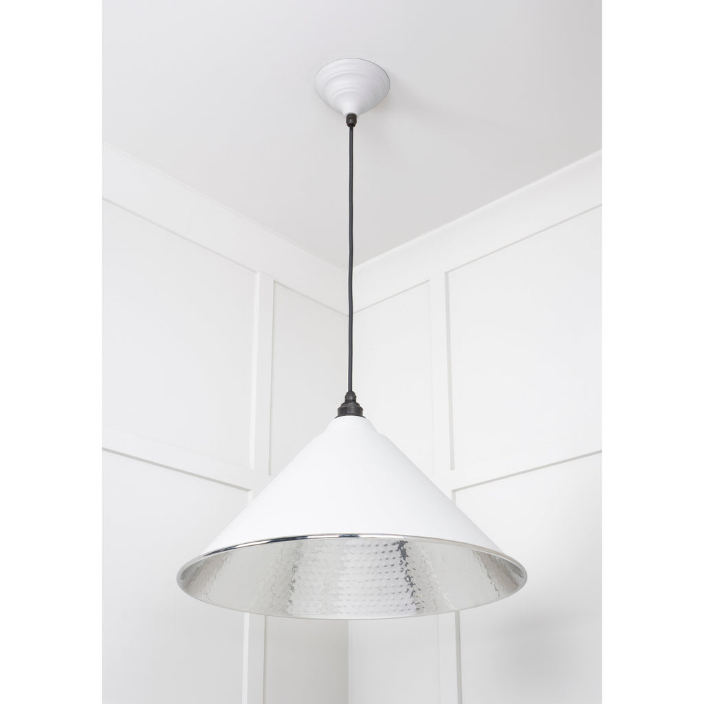 Hammered Nickel Hockley Pendant in Flock | From The Anvil-Hockley-Yester Home