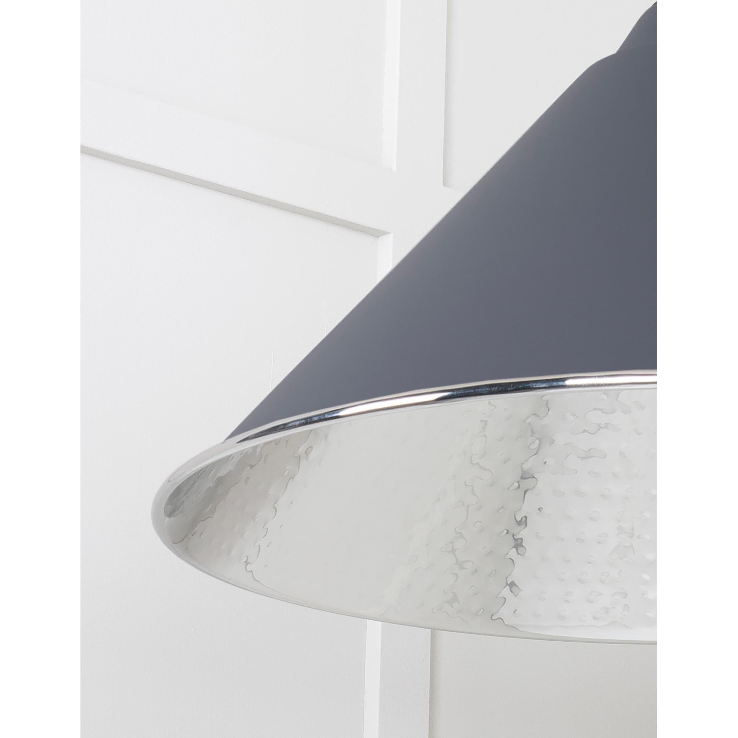 Hammered Nickel Hockley Pendant in Slate | From The Anvil - Hockley - From The Anvil - Yester Home