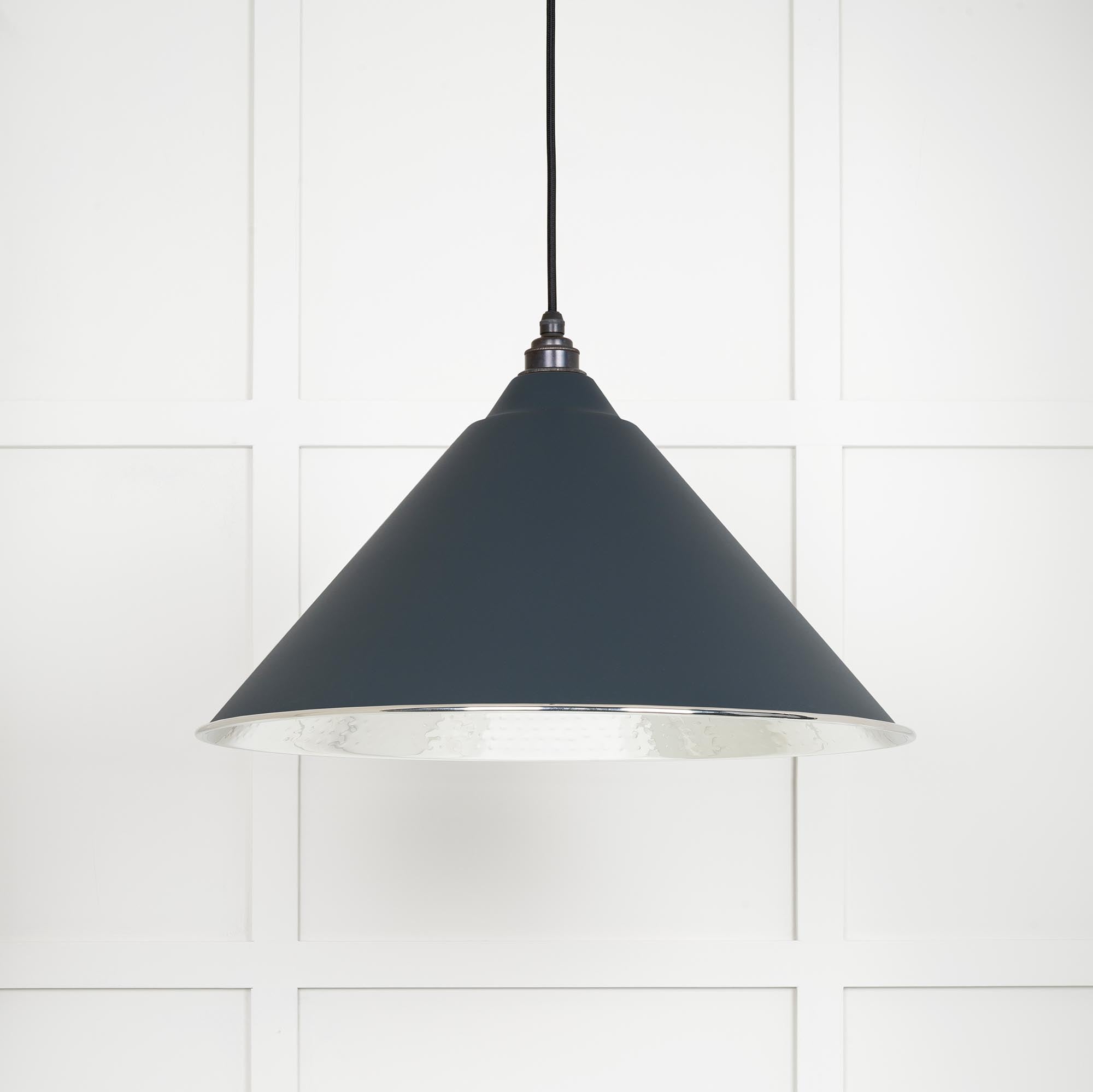 Hammered Nickel Hockley Pendant in Soot | From The Anvil - Hockley - From The Anvil - Yester Home