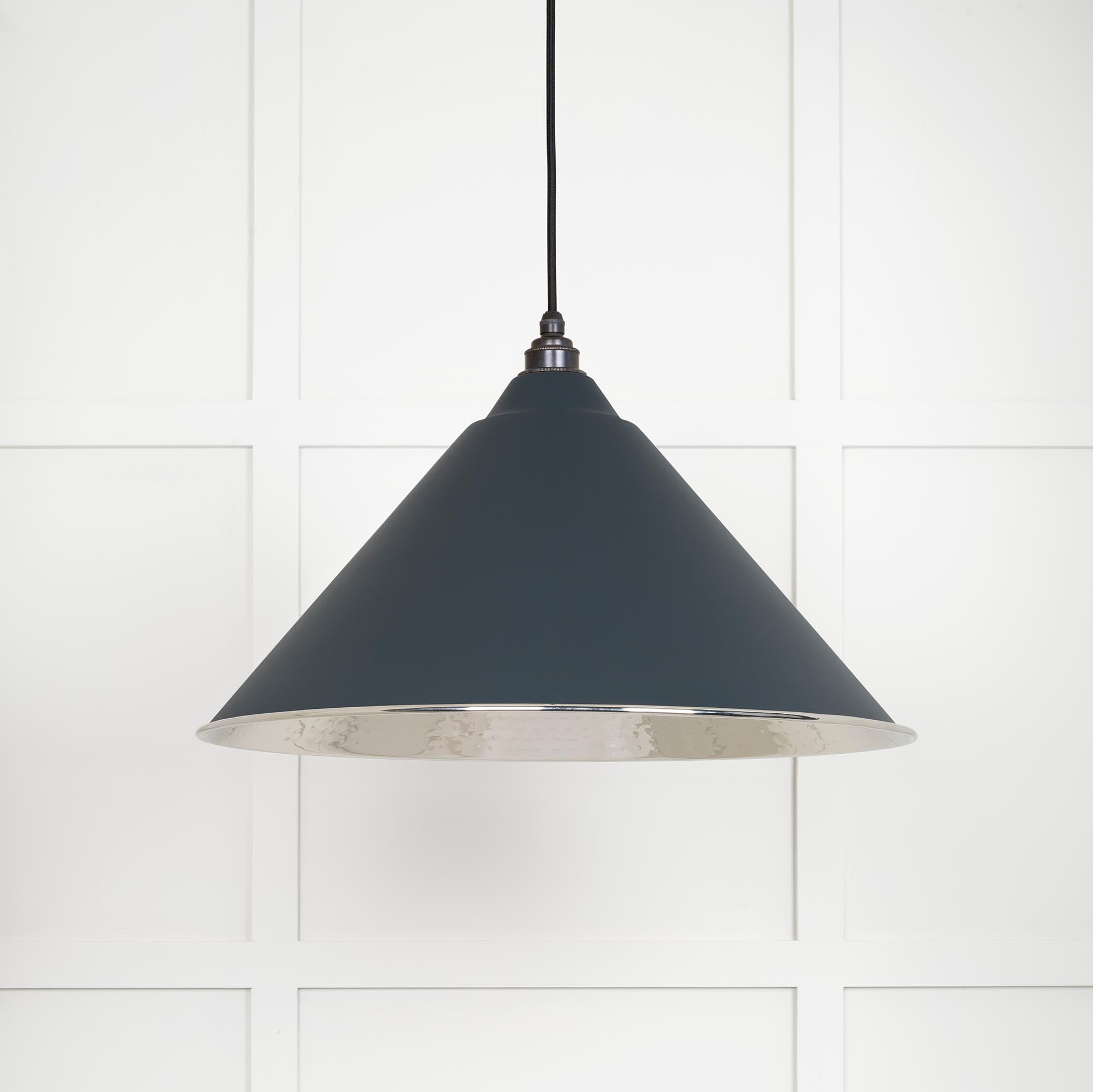 Hammered Nickel Hockley Pendant in Soot | From The Anvil - Hockley - From The Anvil - Yester Home
