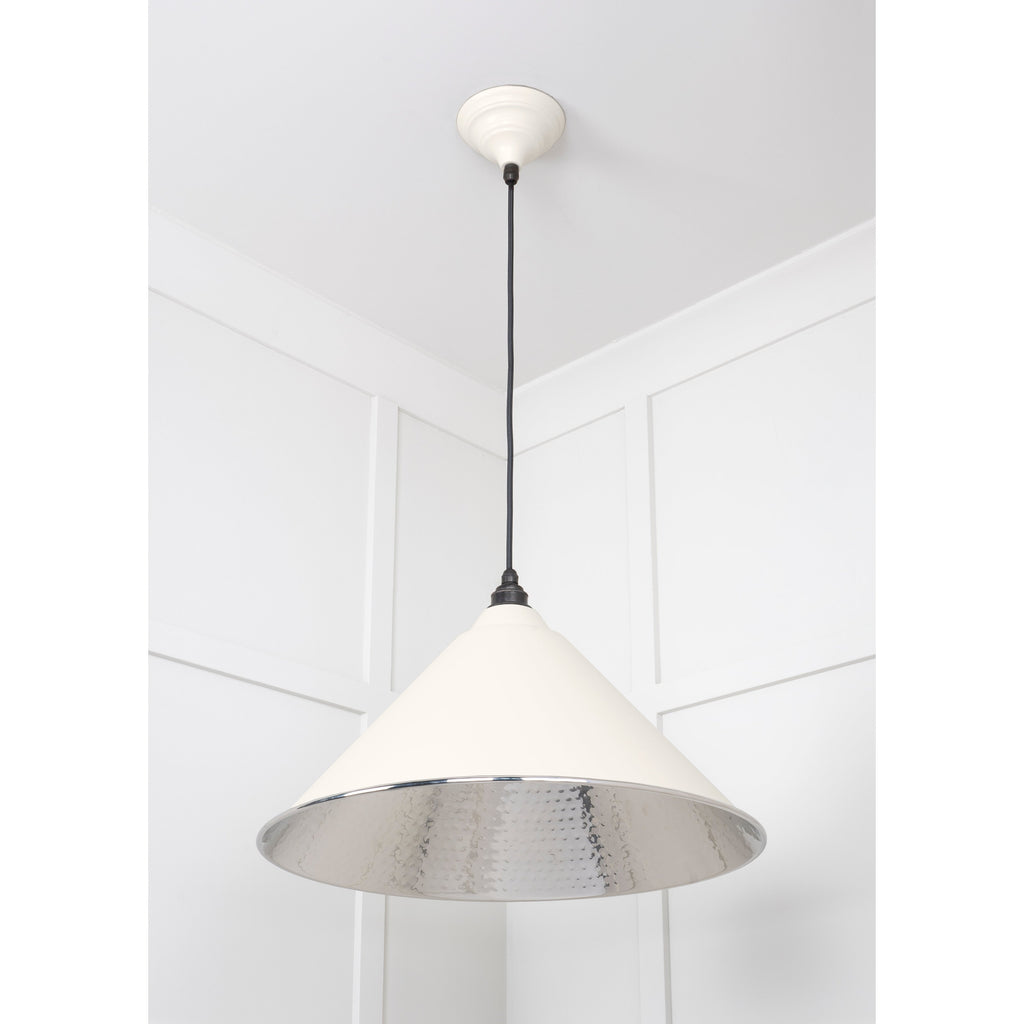 Hammered Nickel Hockley Pendant in Teasel | From The Anvil