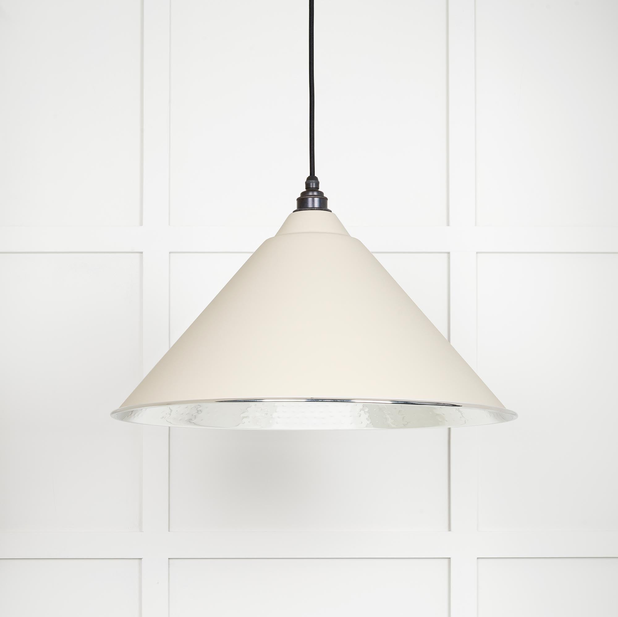 Hammered Nickel Hockley Pendant in Teasel | From The Anvil - Hockley - From The Anvil - Yester Home
