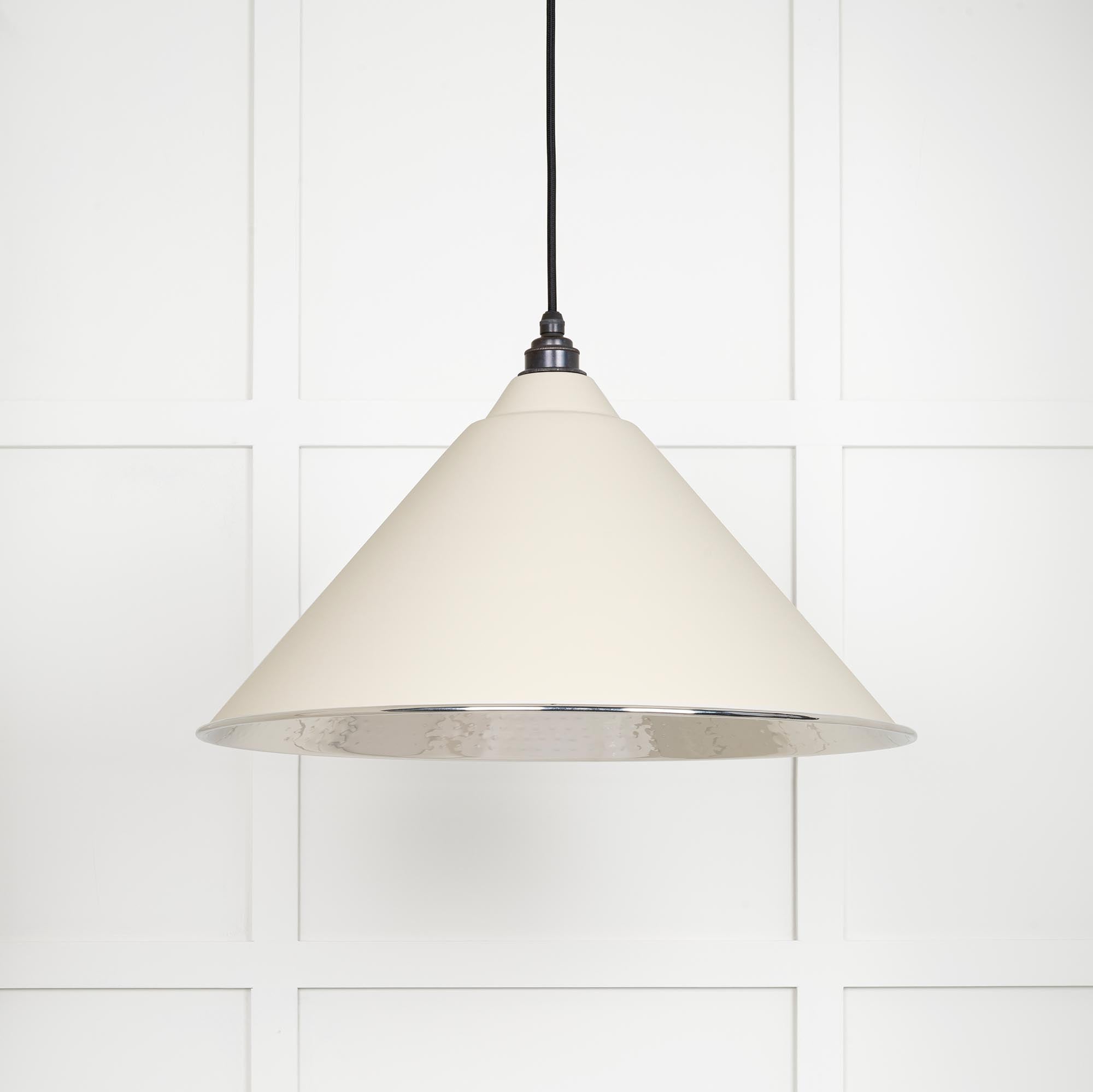 Hammered Nickel Hockley Pendant in Teasel | From The Anvil - Hockley - From The Anvil - Yester Home