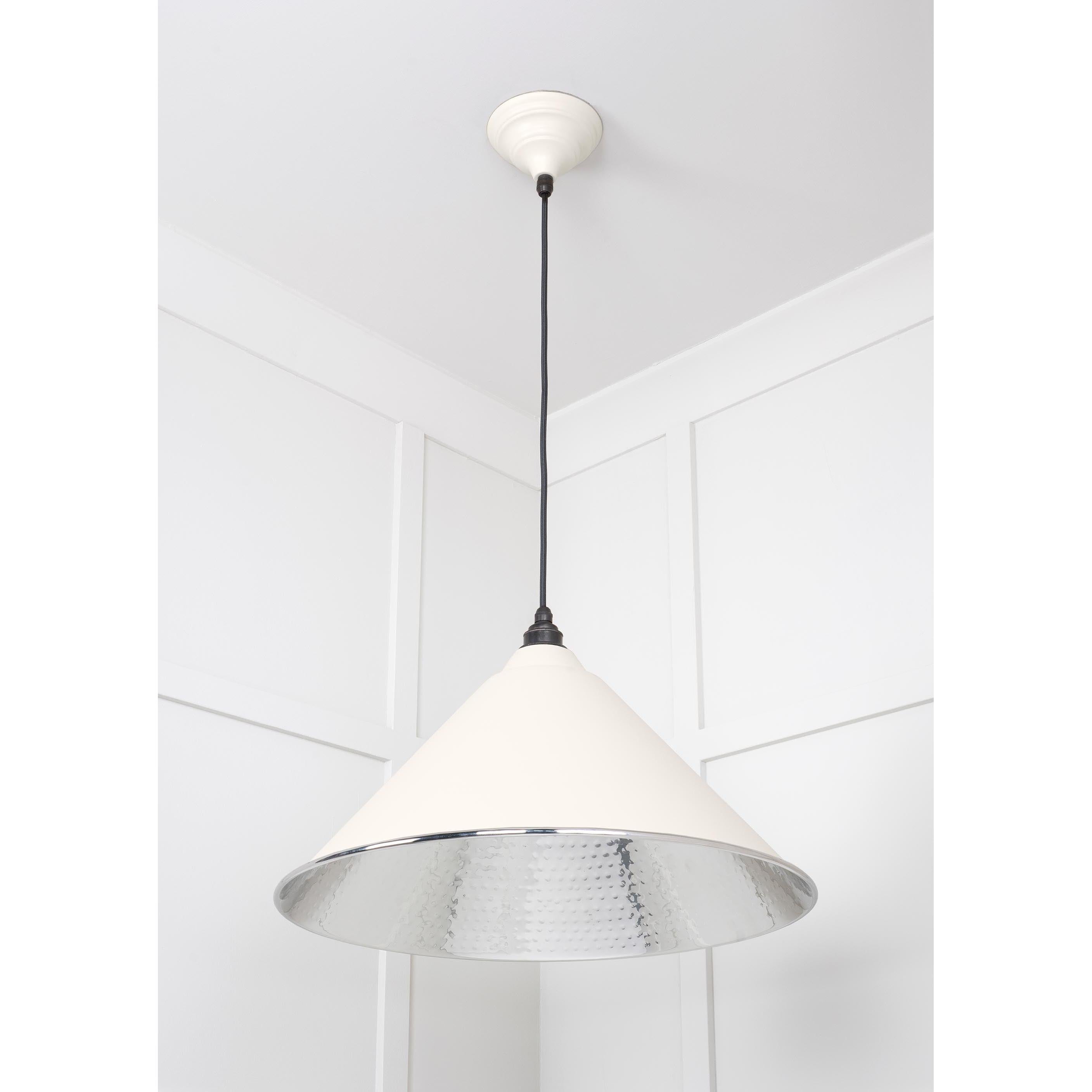 Hammered Nickel Hockley Pendant in Teasel | From The Anvil - Hockley - From The Anvil - Yester Home