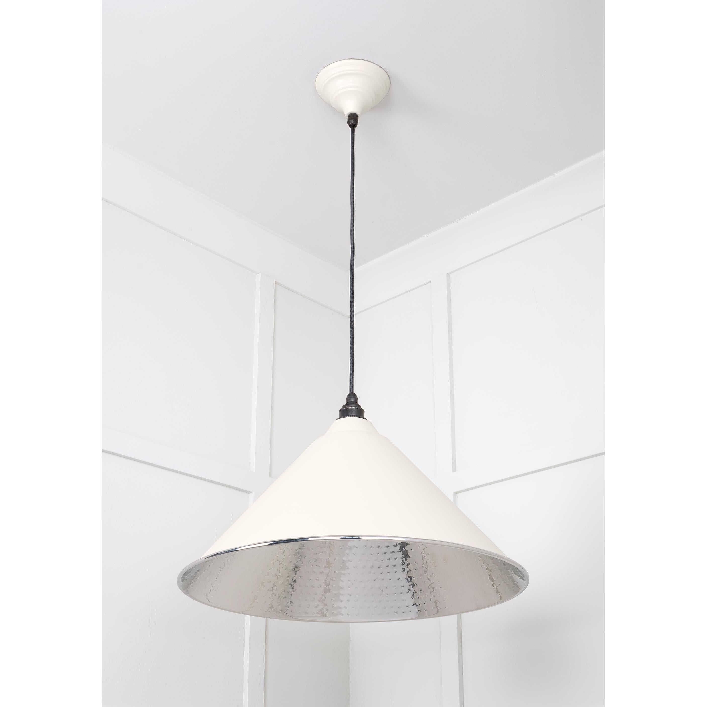 Hammered Nickel Hockley Pendant in Teasel | From The Anvil - Hockley - From The Anvil - Yester Home